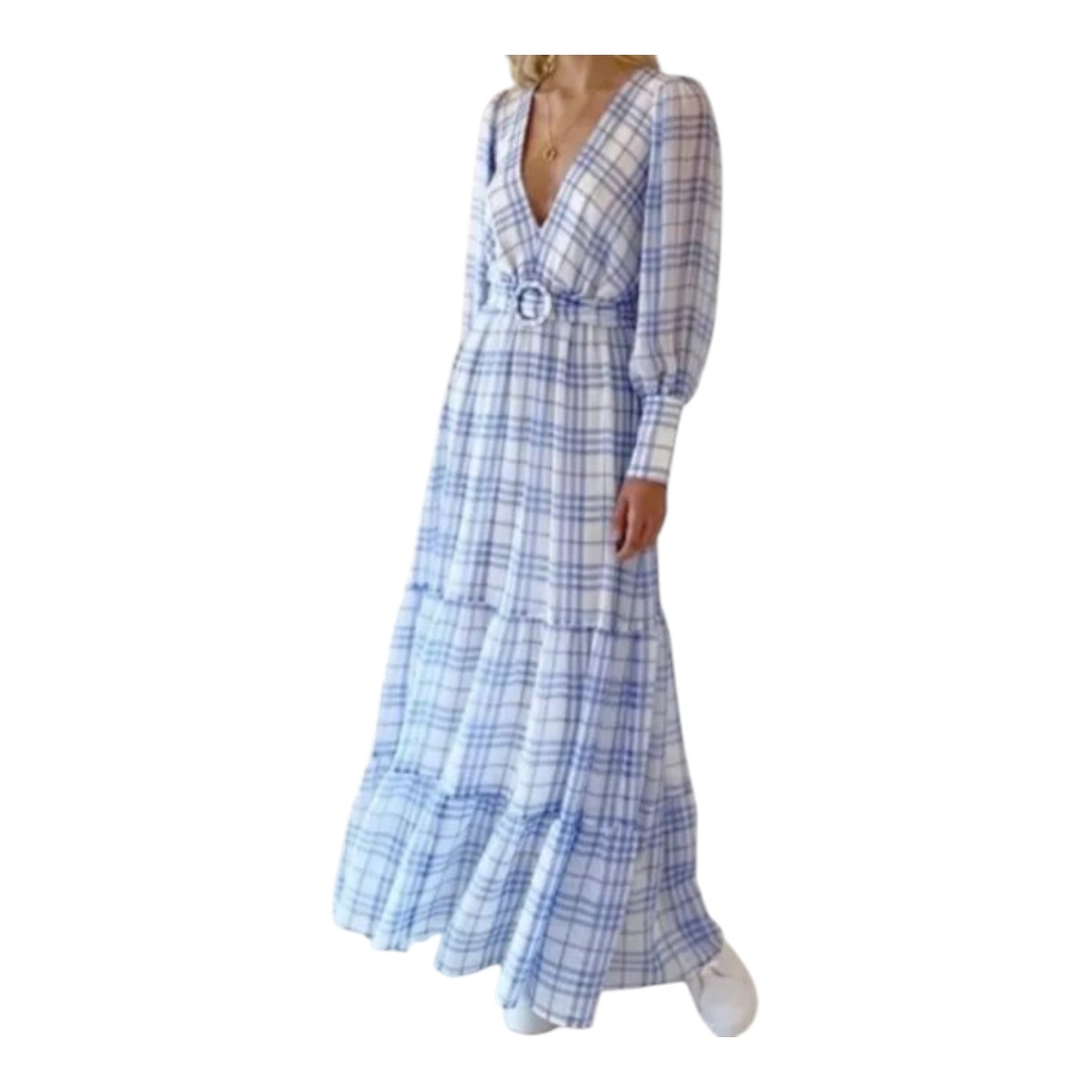 Bec + Bridge Blue Gingham Dress - 8 - NEW