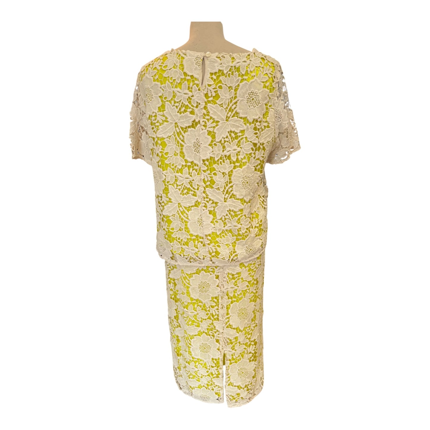 Malene Birger Yellow and Cream Lace Two Piece - 12/14