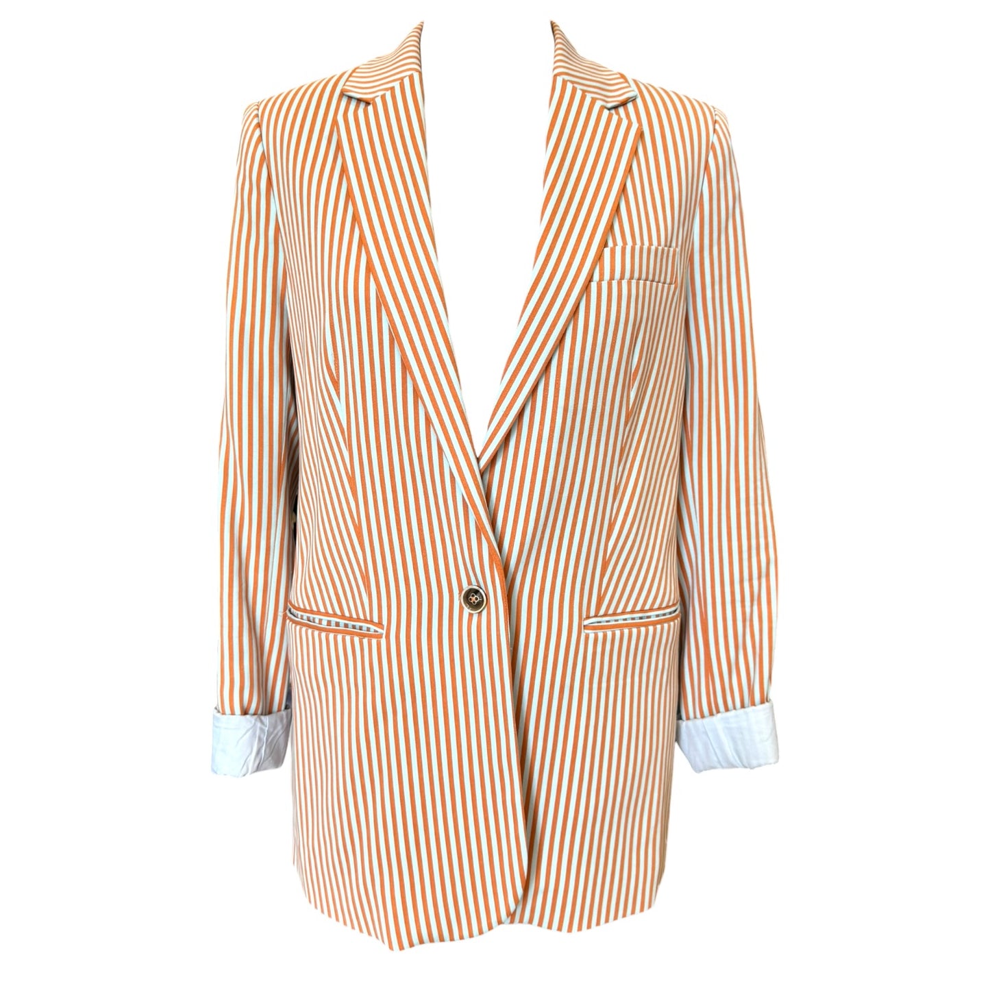 Mos Mosh Orange and Blue Cobb Rale Blazer - 8/10