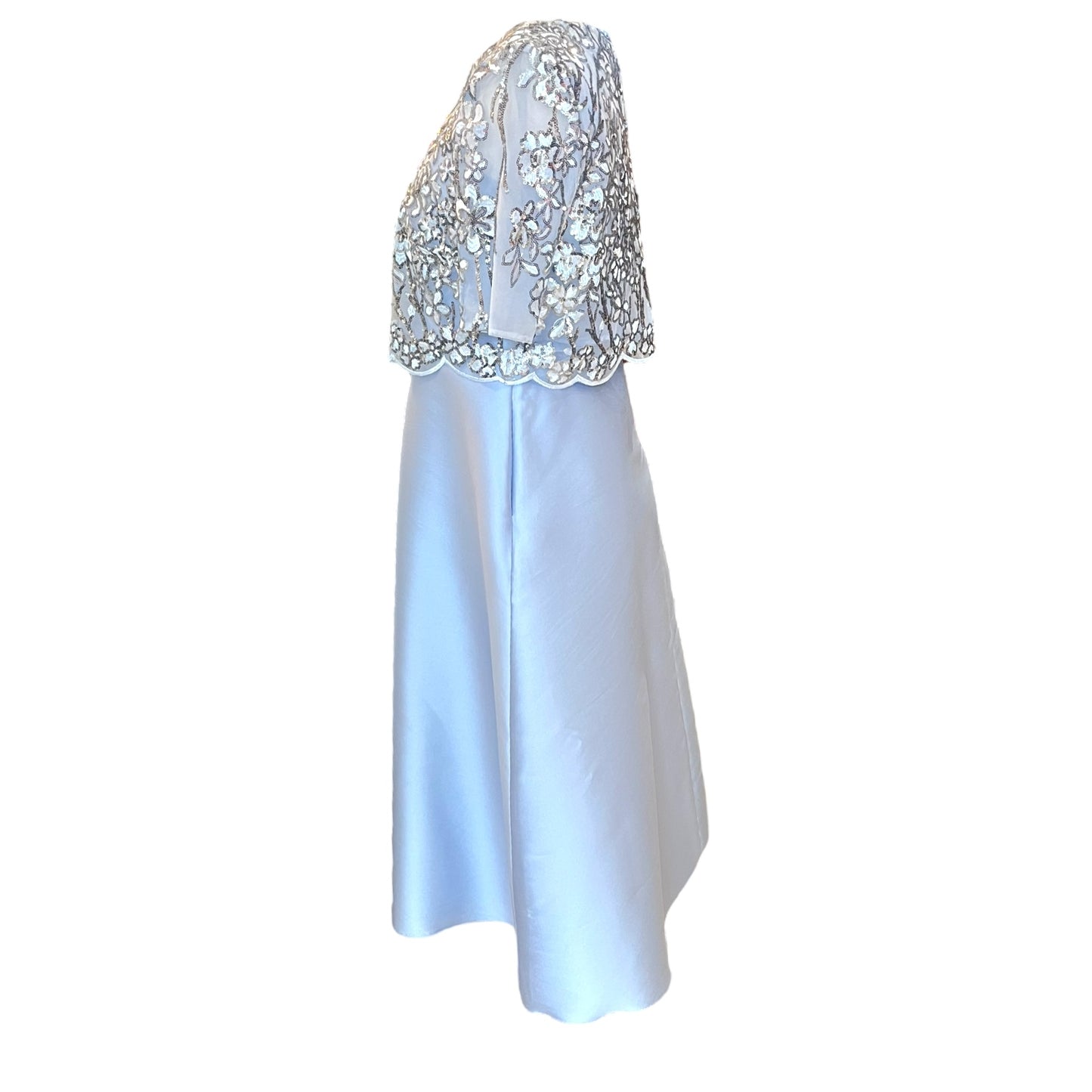 Gabriela Blue Dress and Embellished Cape - 10