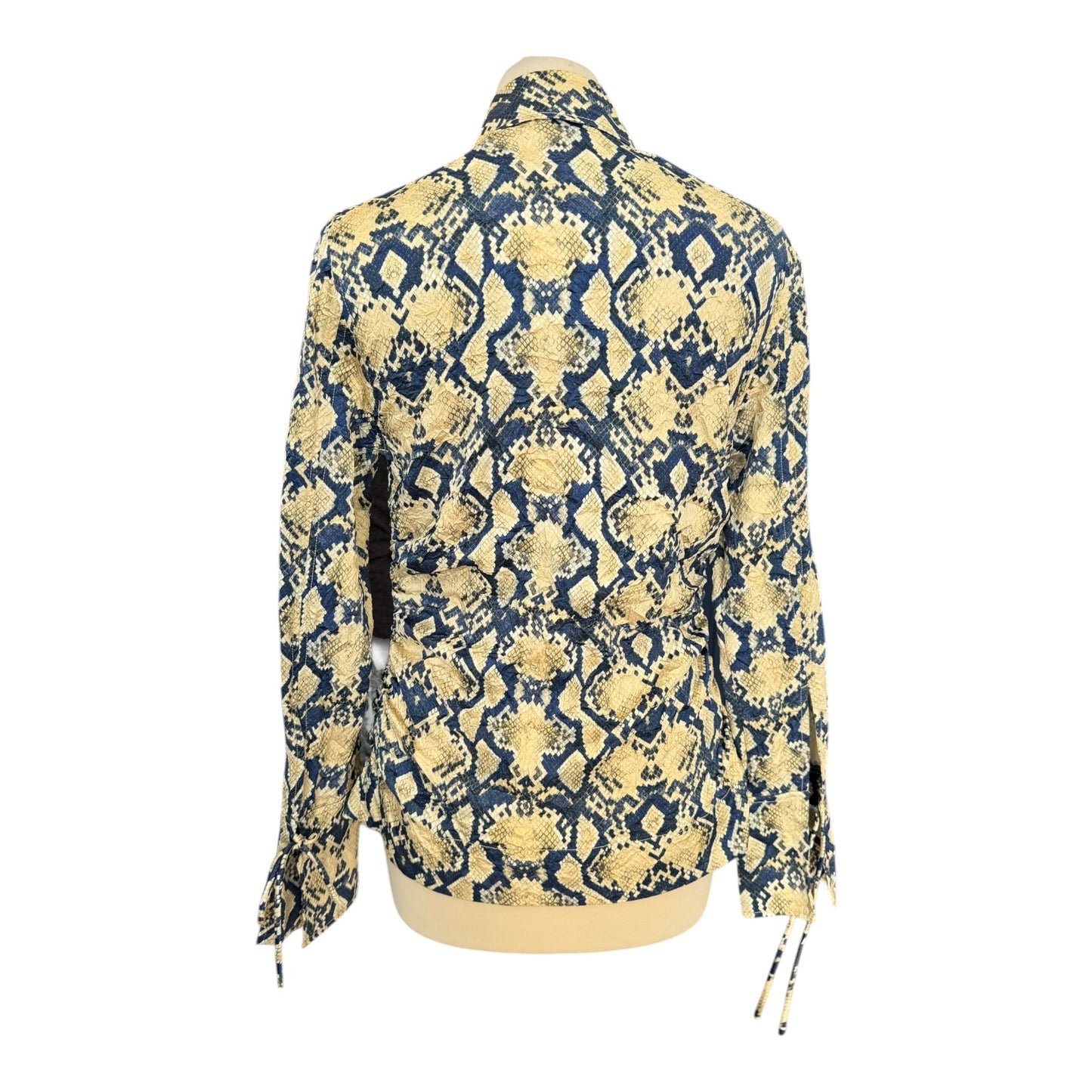 Ganni Snake Print Satin Shirt - 10