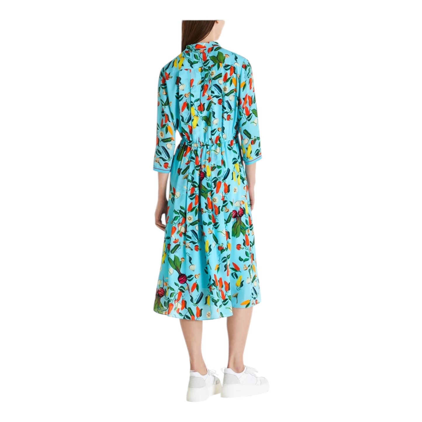 Marc Cain Turquoise Vegetable Motif Dress - 8