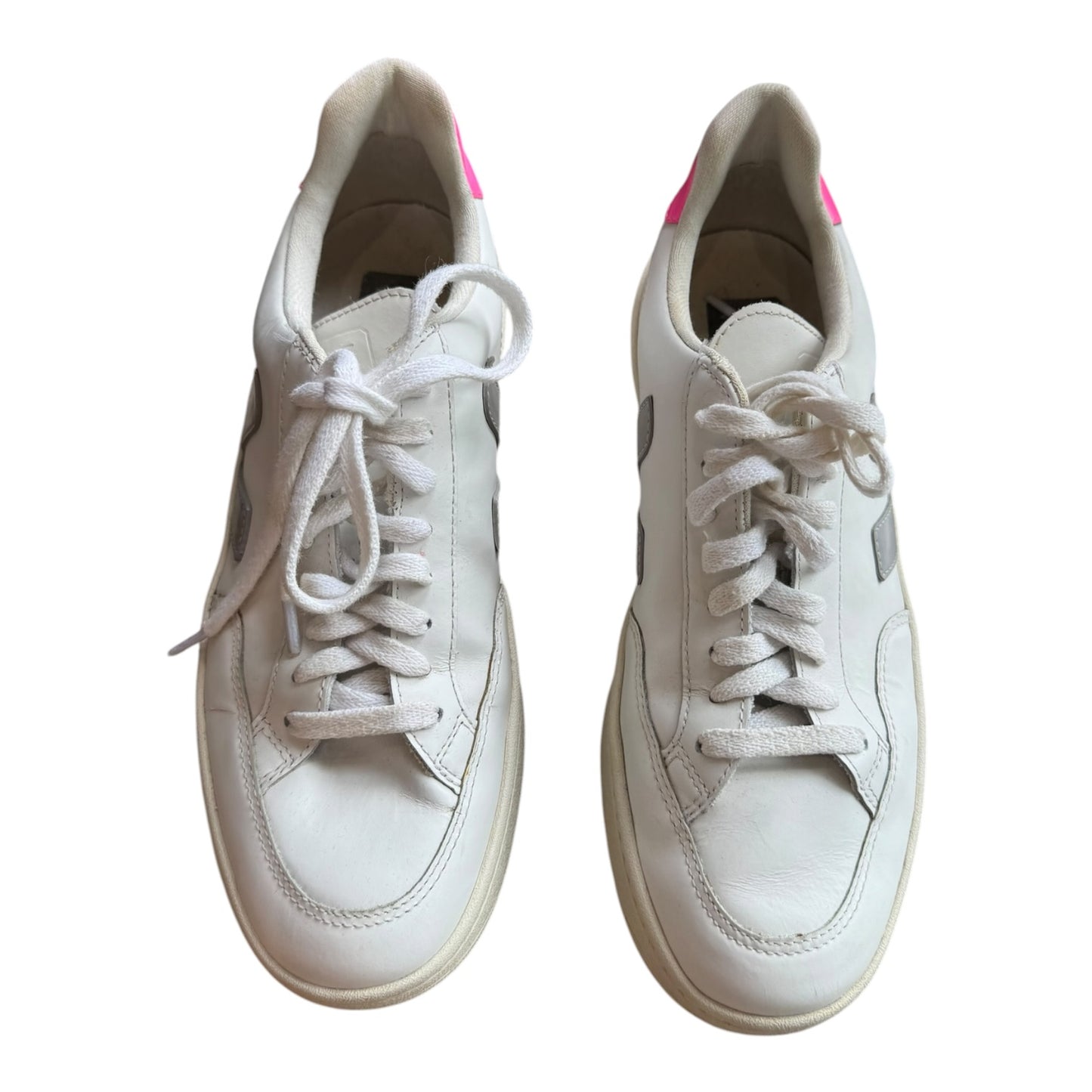 Veja V-12 Trainers White Oxford Grey and Pink Sari - 40/7