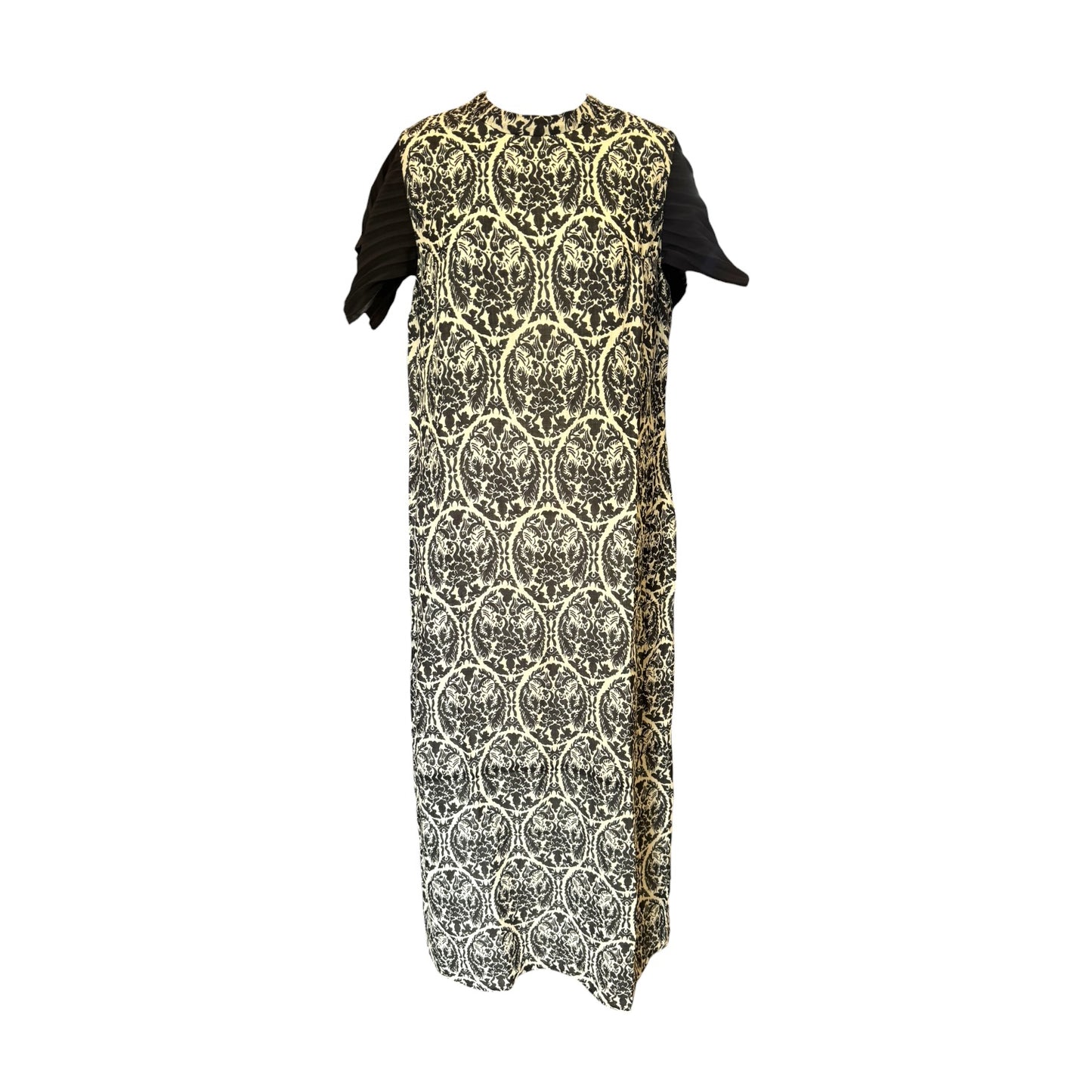 SportMax Flutter Sleeve Black and Ecru Dress - 12