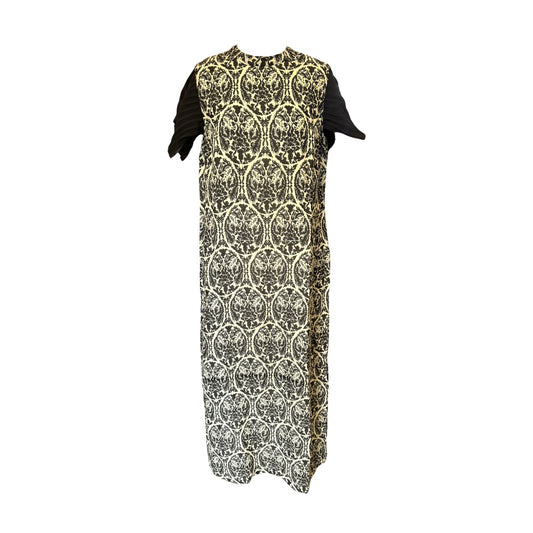 SportMax Flutter Sleeve Black and Ecru Dress - 12
