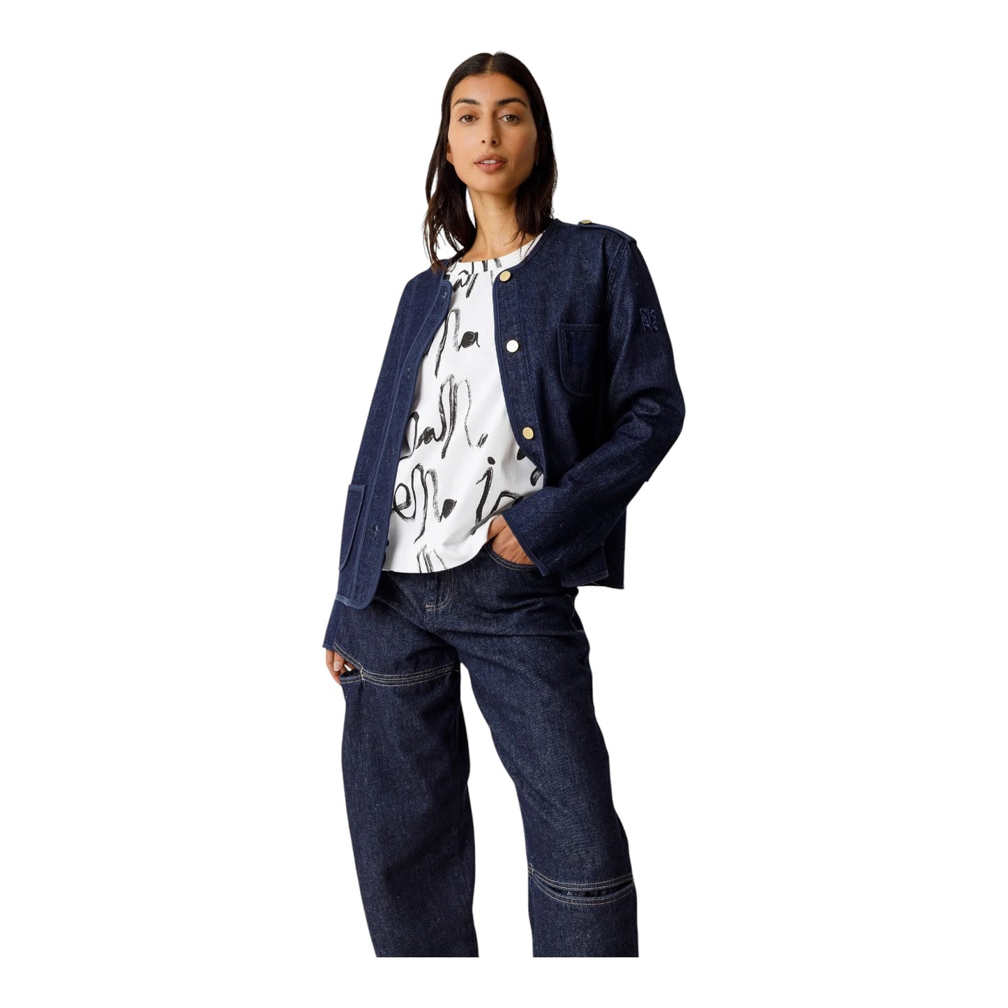SKFK Dark Denim Crop Jacket - 12 - NEW