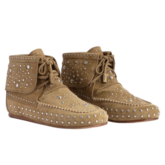 Zadig & Voltaire Studded Moccasin Ankle Boots - 6