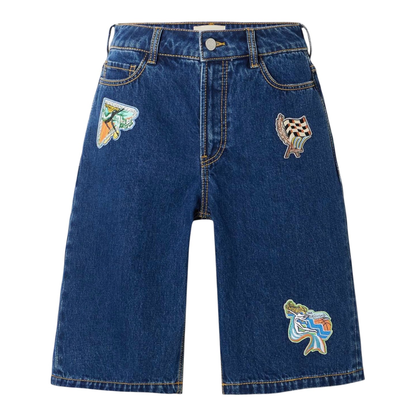 Alémais Speedy Appliquéd Denim Shorts - 14/16