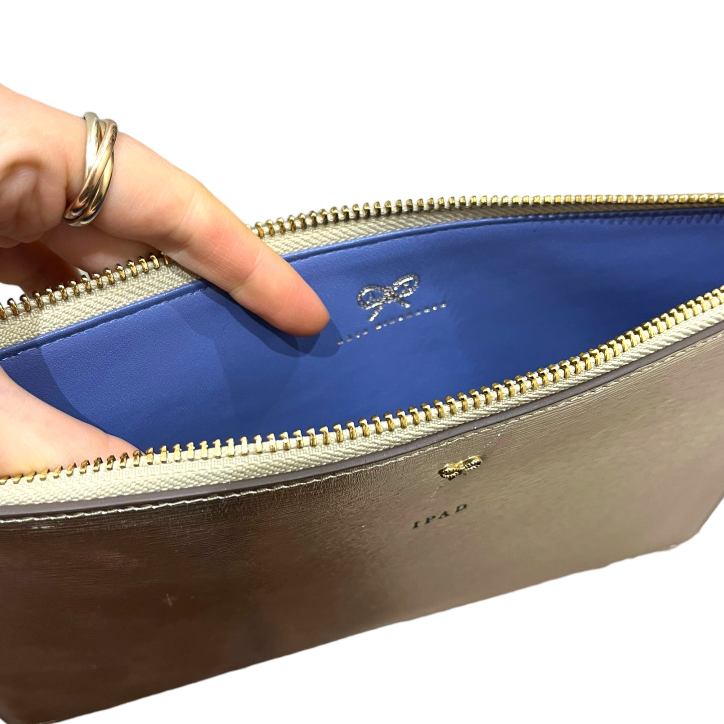 NEW Anya Hindmarch Gold Clutch