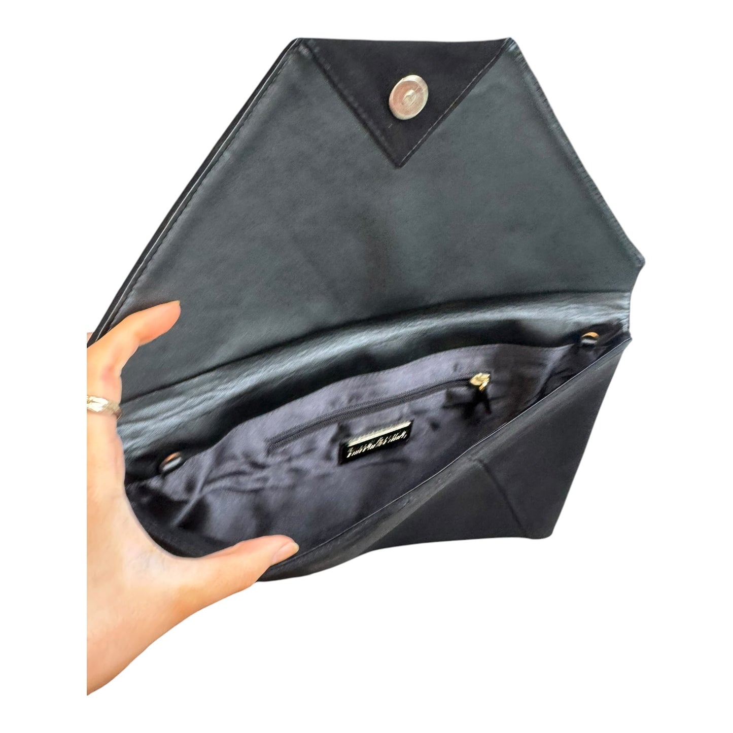 Russell & Bromley Black Suede and Leather Clutch