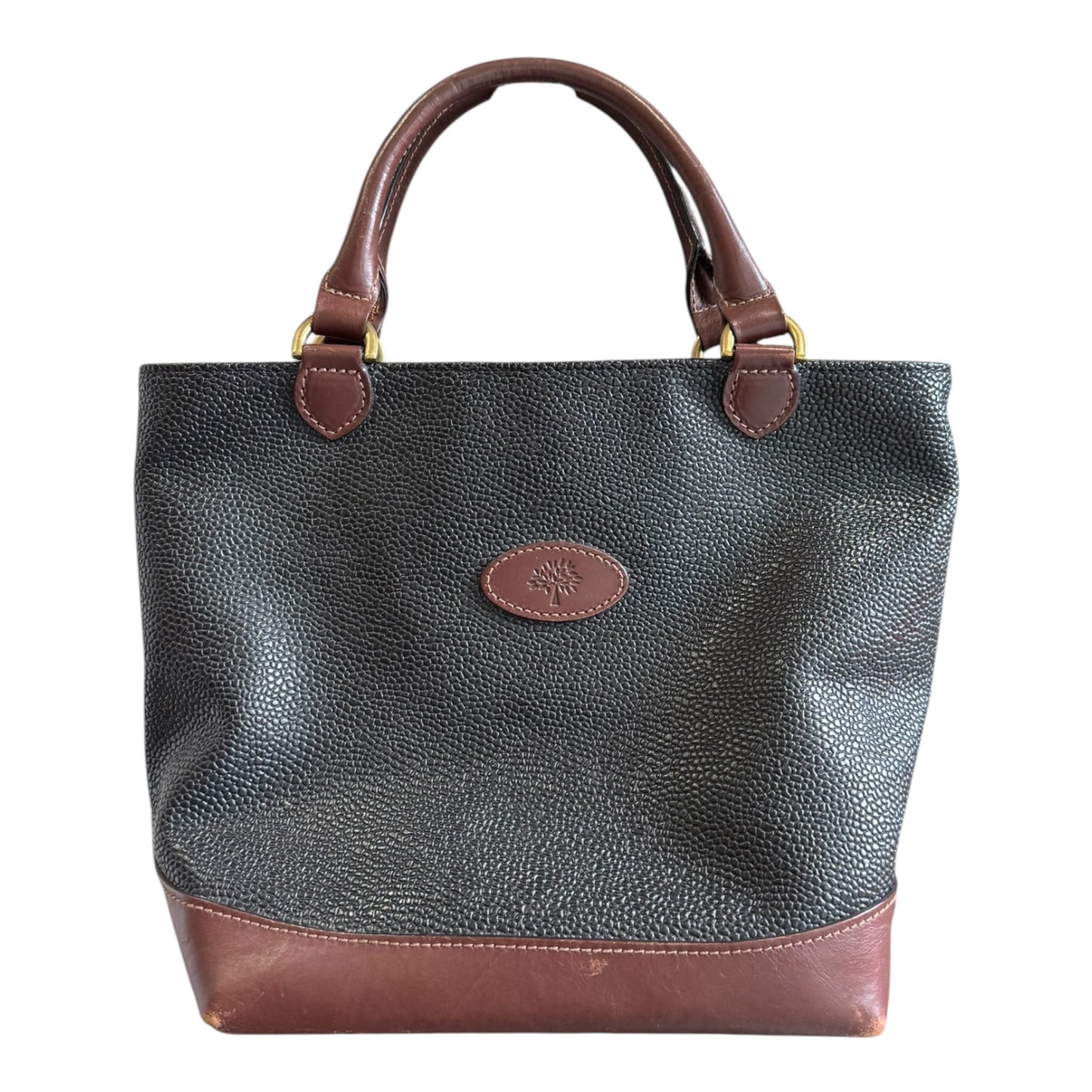 Mulberry Scotch Grain Black and Brown Hellier Bag