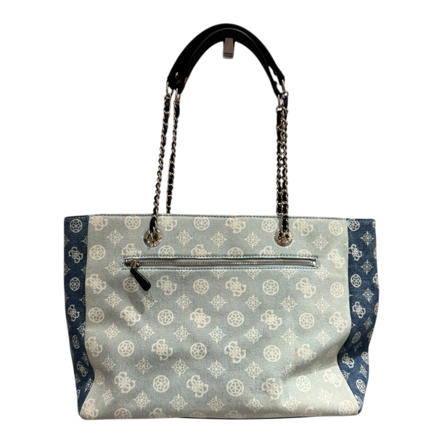 Guess Cessily Denim Shopper Blue Multi Bag