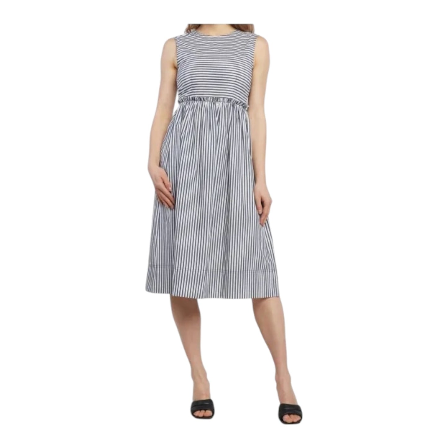 Marella Sport Palmo Navy and White Stripe Dress - 12