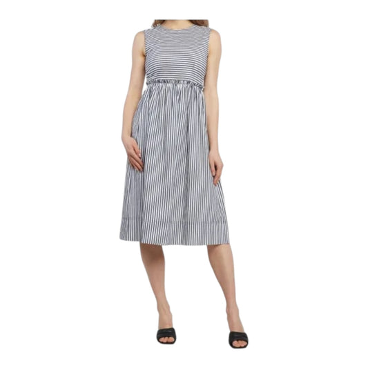 Marella Sport Palmo Navy and White Stripe Dress - 12