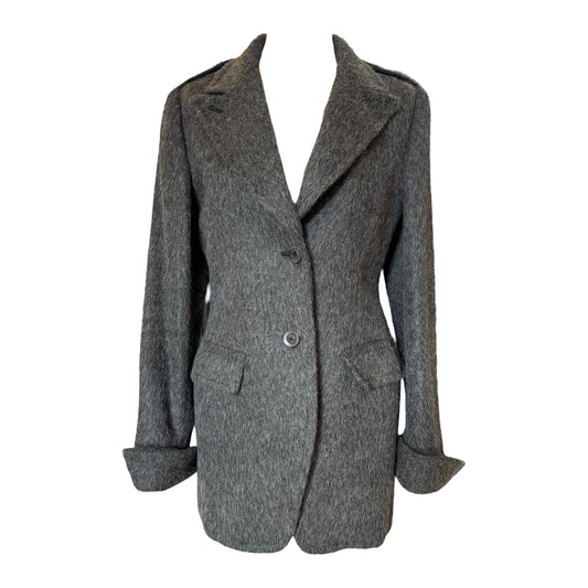 Max Mara Dark Grey Alpaca and Wool Coat - 12