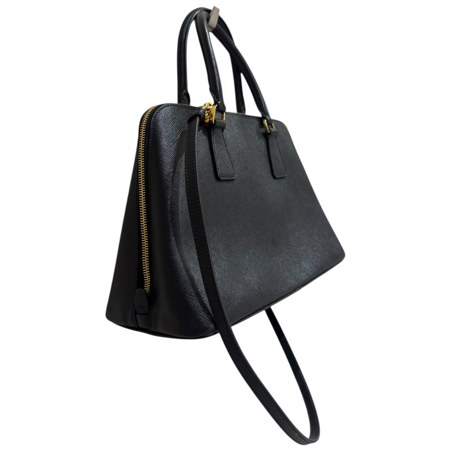 Prada Black Promenade Saffiano Lux Bag