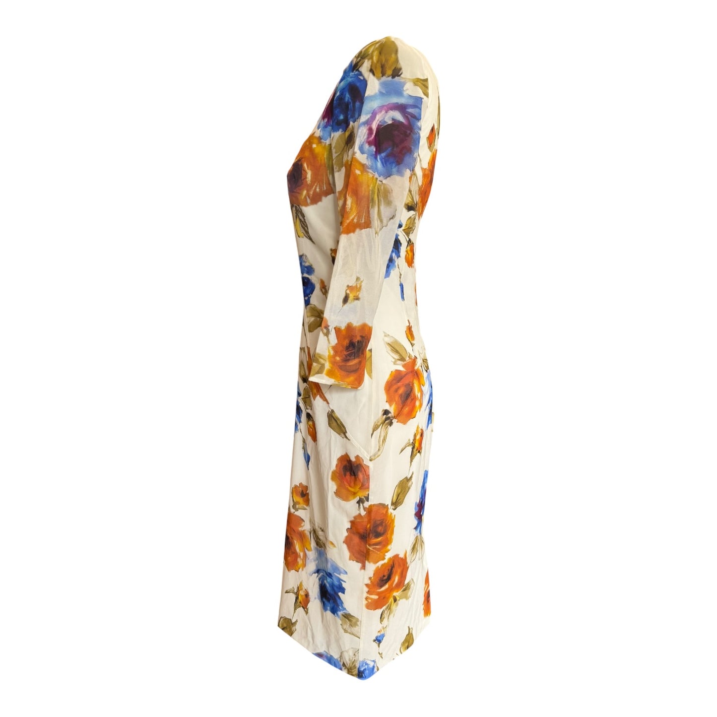 D&G White Silk Blend Floral Dress - 10