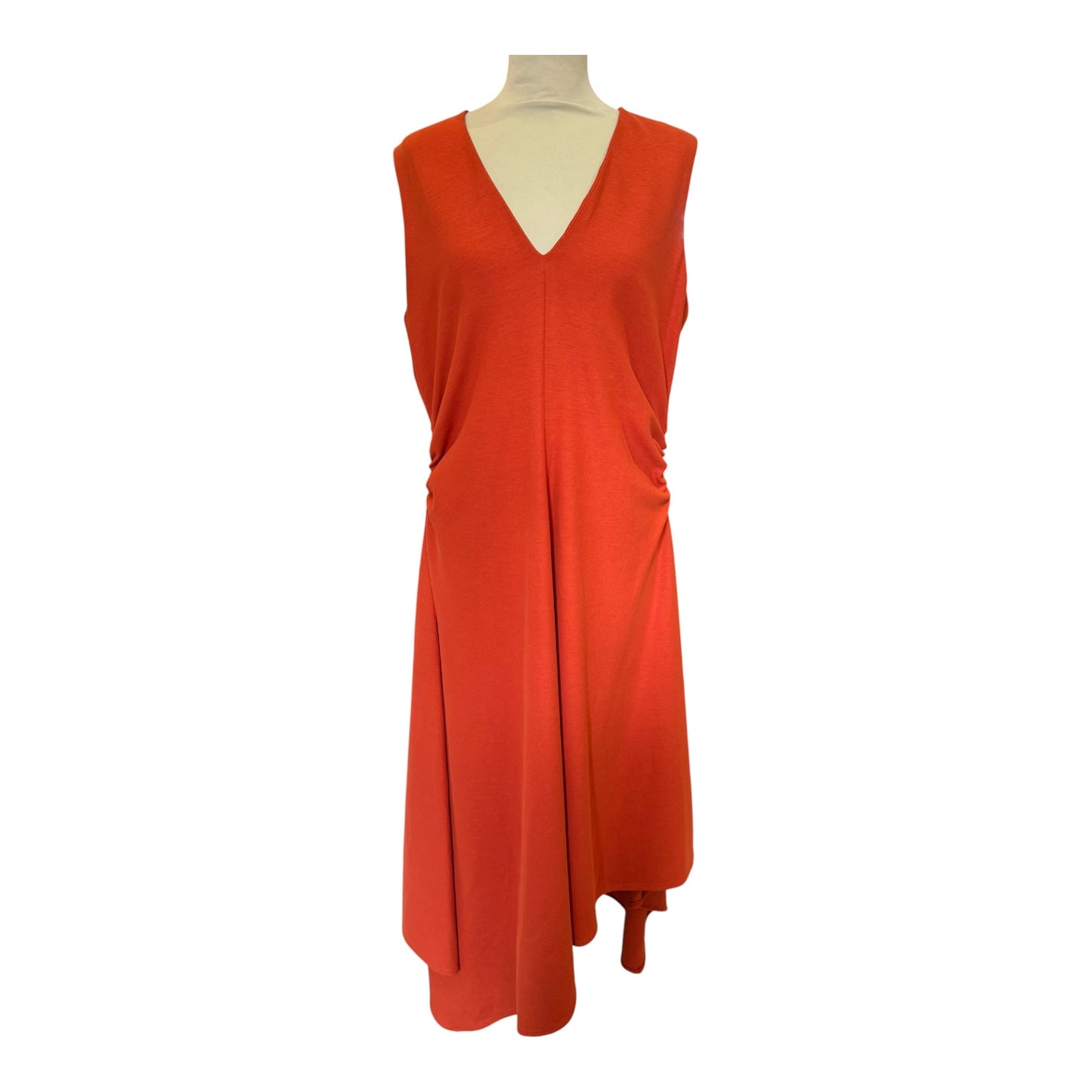 COS Orange Gathered Asymmetric Dress - 12