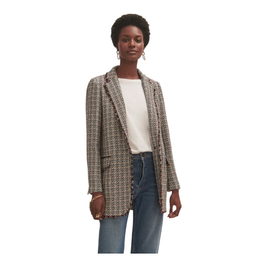 Jigsaw Cotton Boucle Long Line Jacket - 14