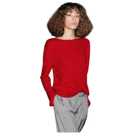 Massimo Dutti Red Wool Blend Sweater - 10 - NEW