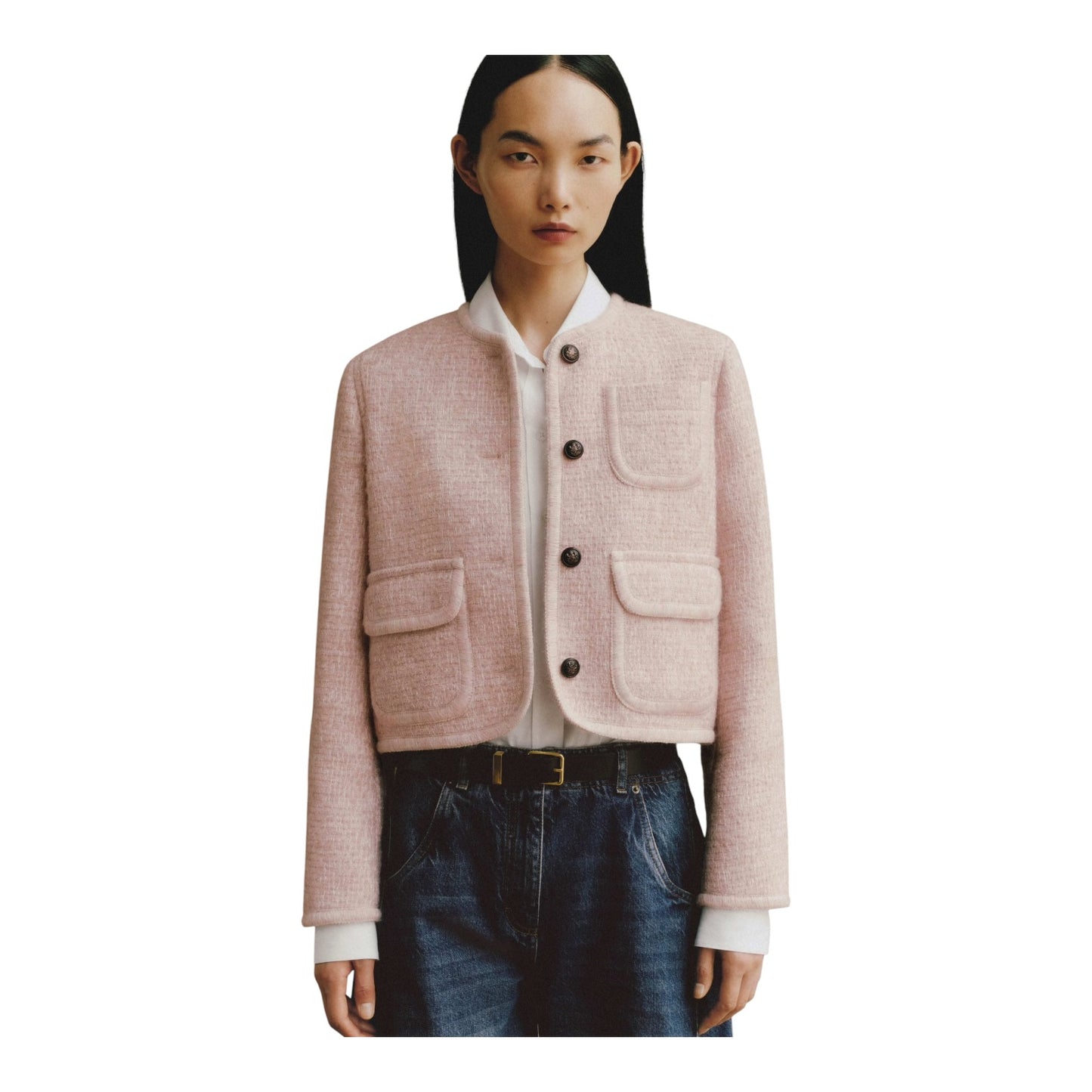 Me + Em Pink Effortless Boucle Jacket - 10