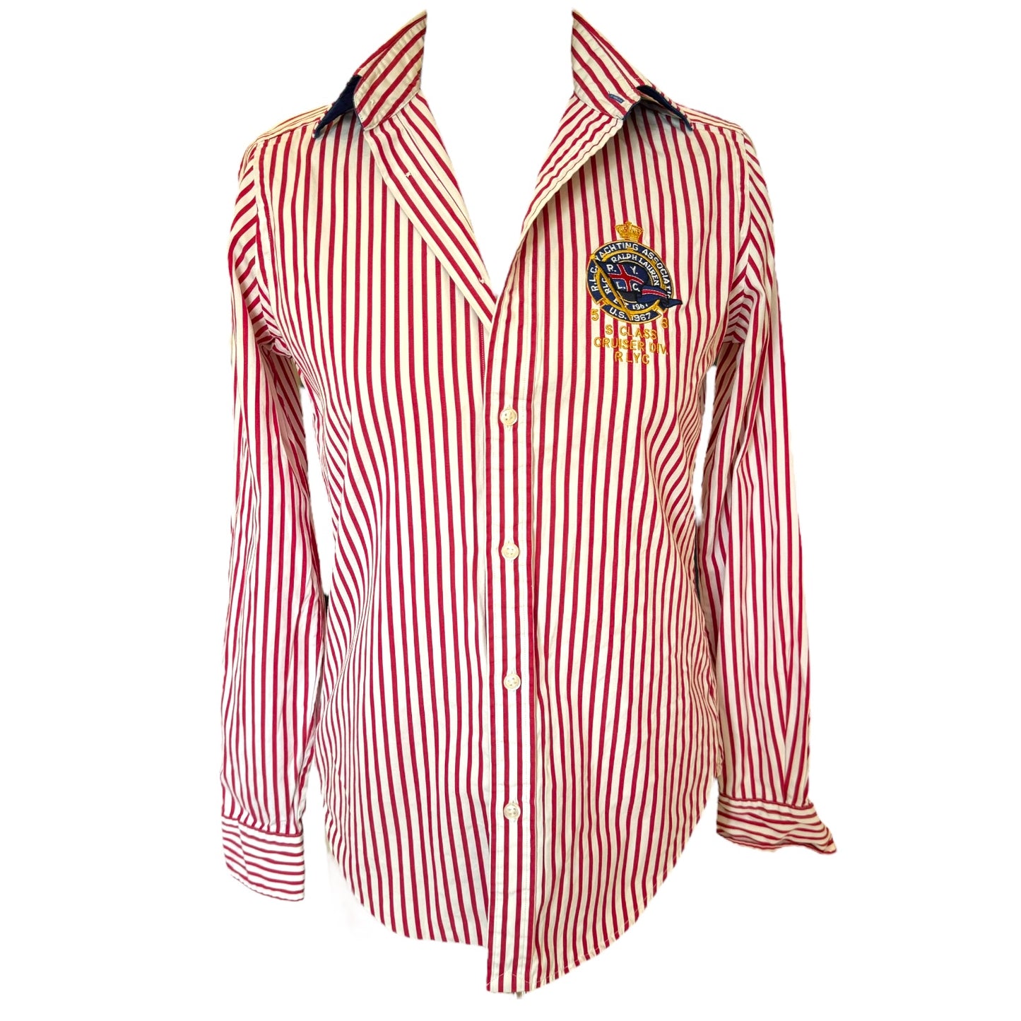 Ralph Lauren Red and White Stripe Shirt - 8