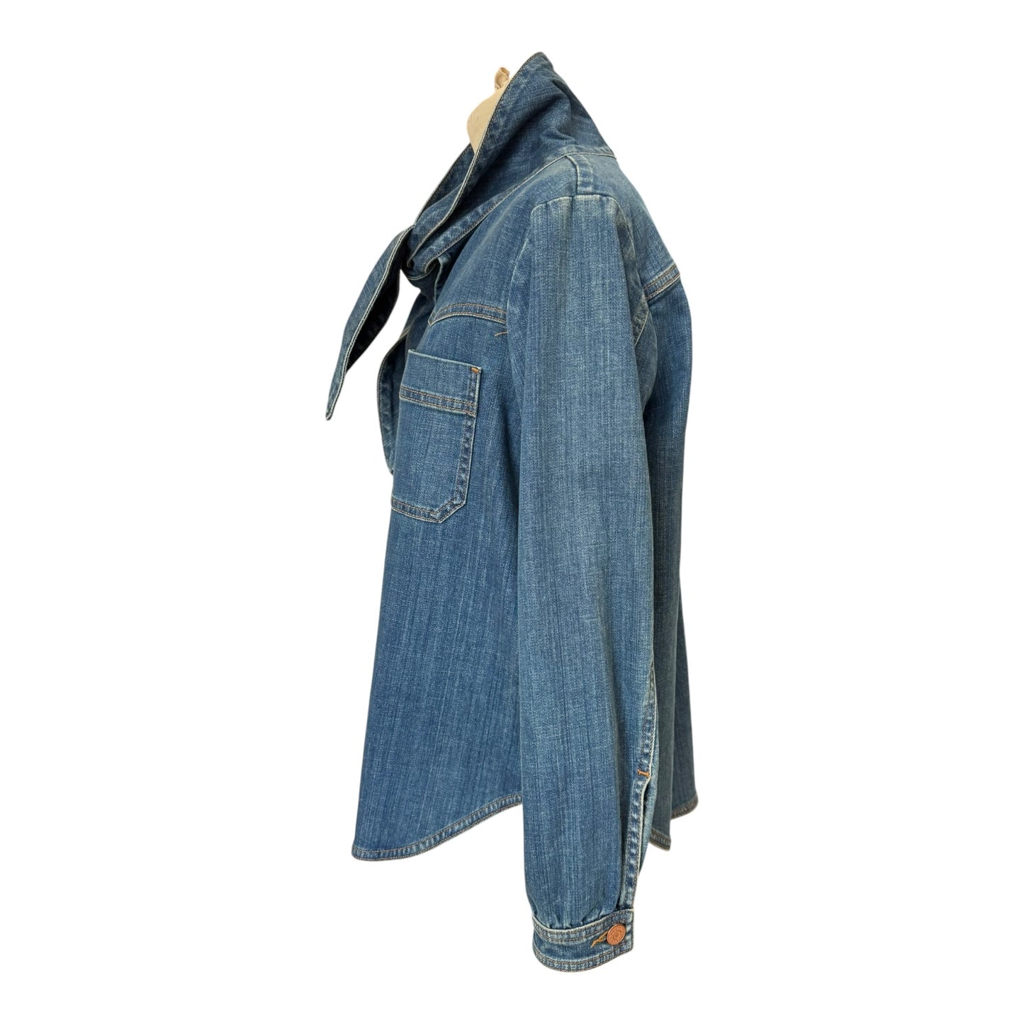 See By Chloe Tie Neck Denim Blouse - 12