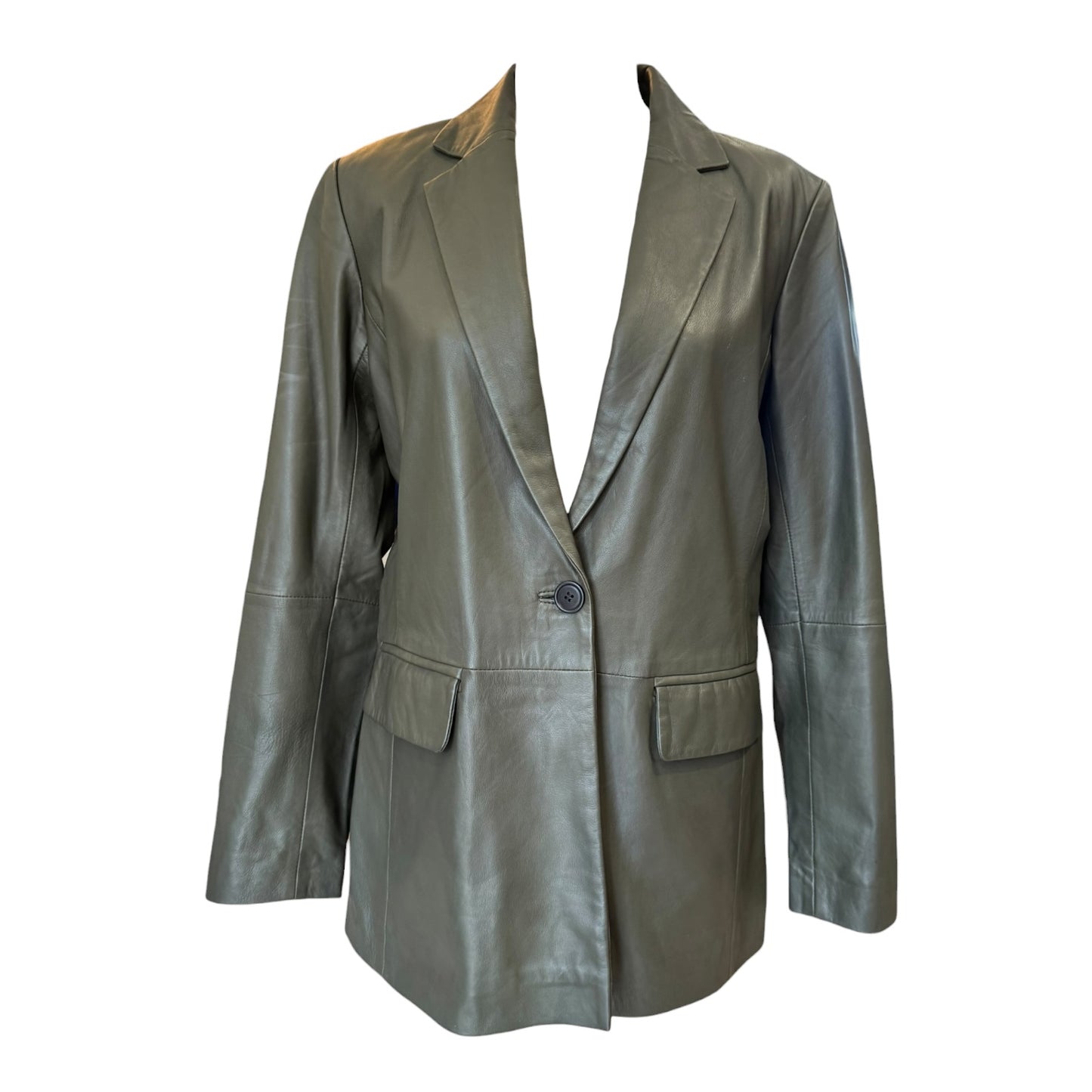 Part Two Khaki Lambs Leather Blazer - 10