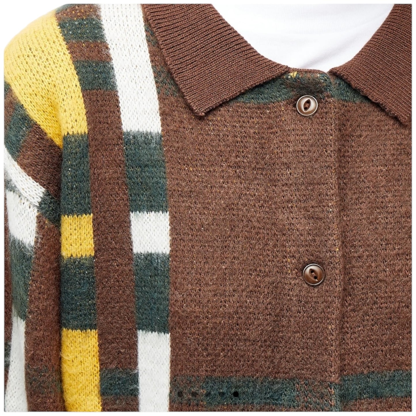 YMC Brown Patterned Rat Pack Cardigan - 12/14