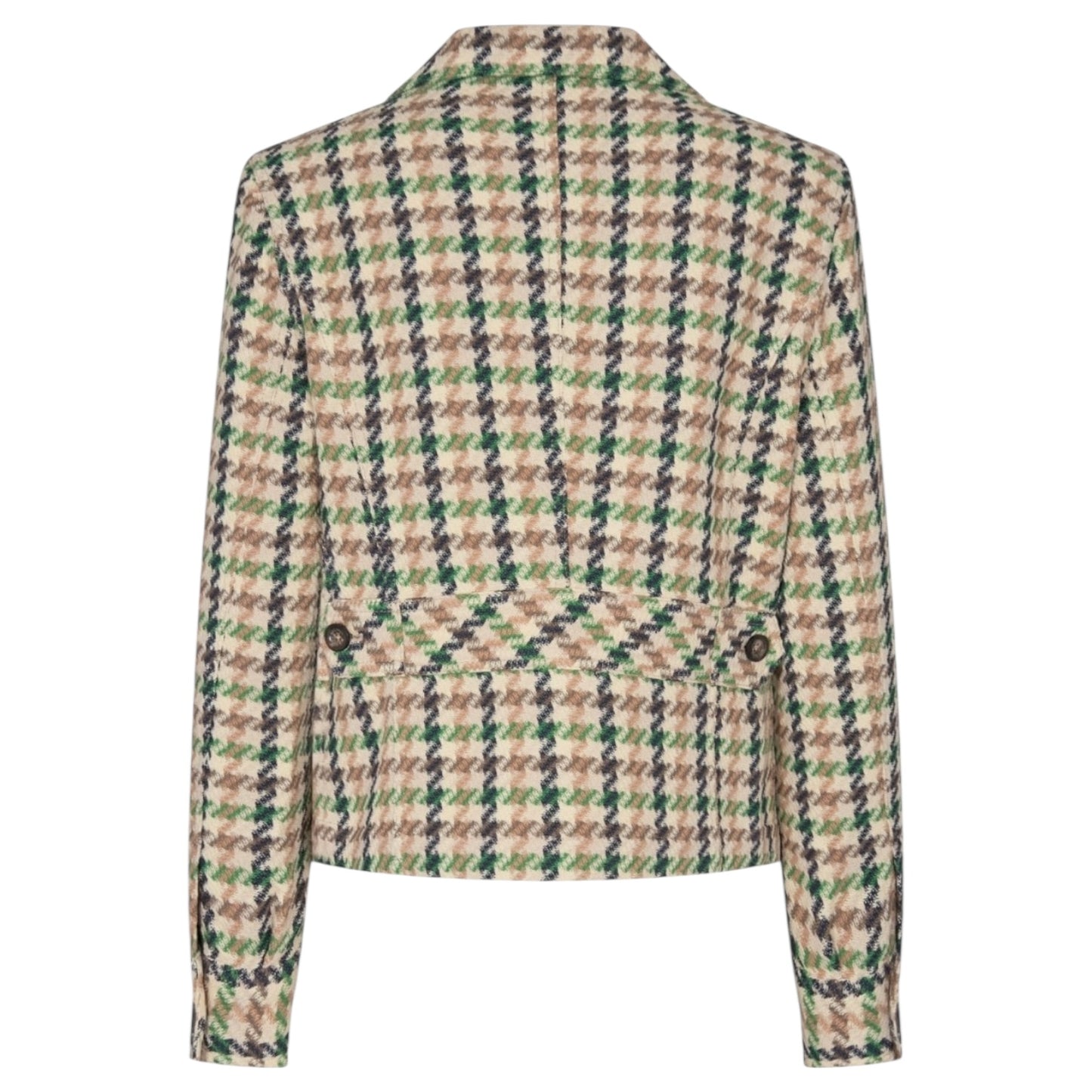 Mos Mosh Cree Duster Jacket in Cream and Green - 16