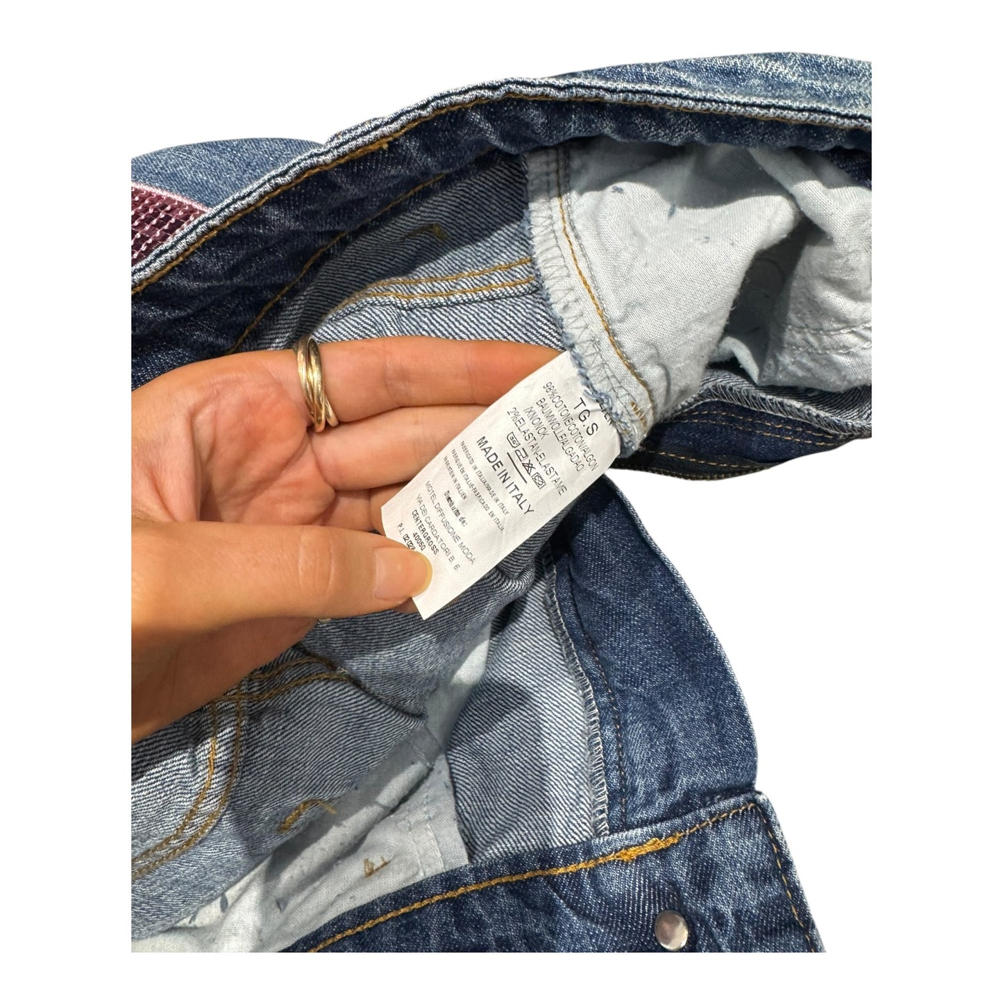 Motel Jeans with Pink Sequin Trim - 10