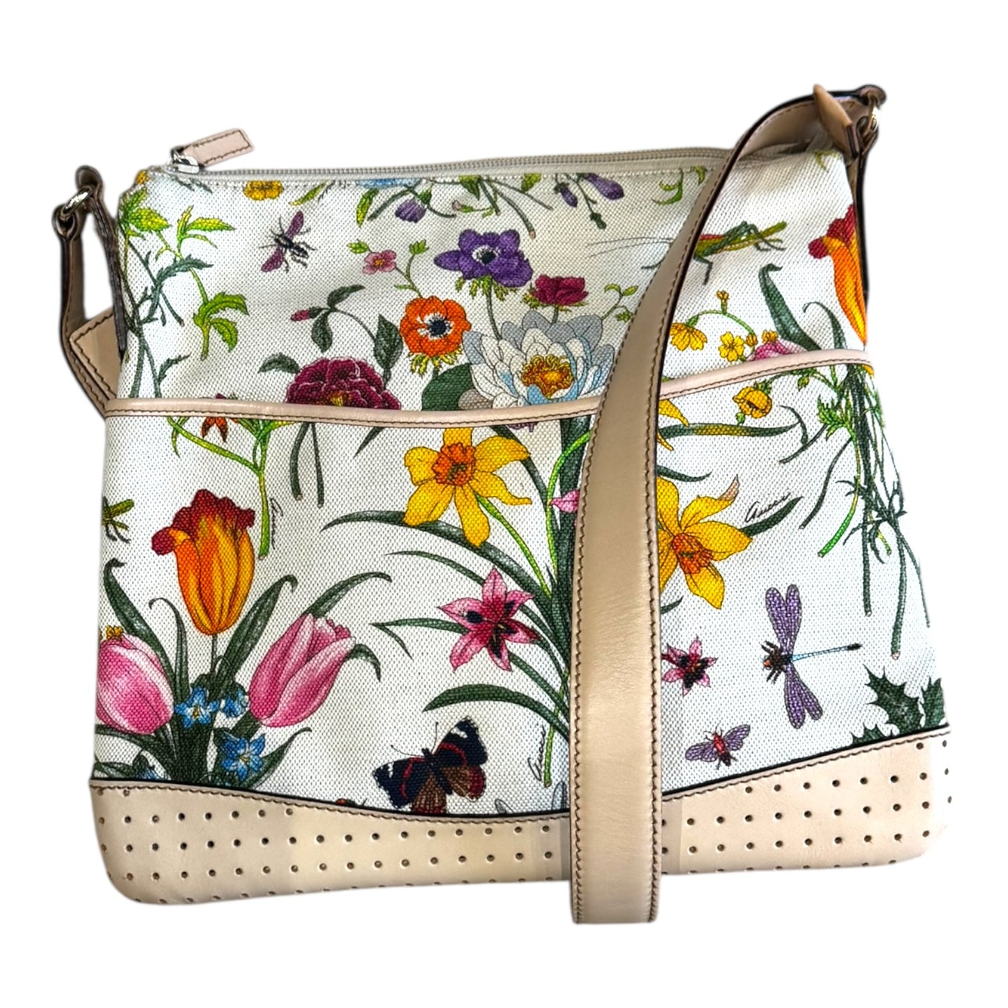 Gucci Floral Messenger Cross Body Bag