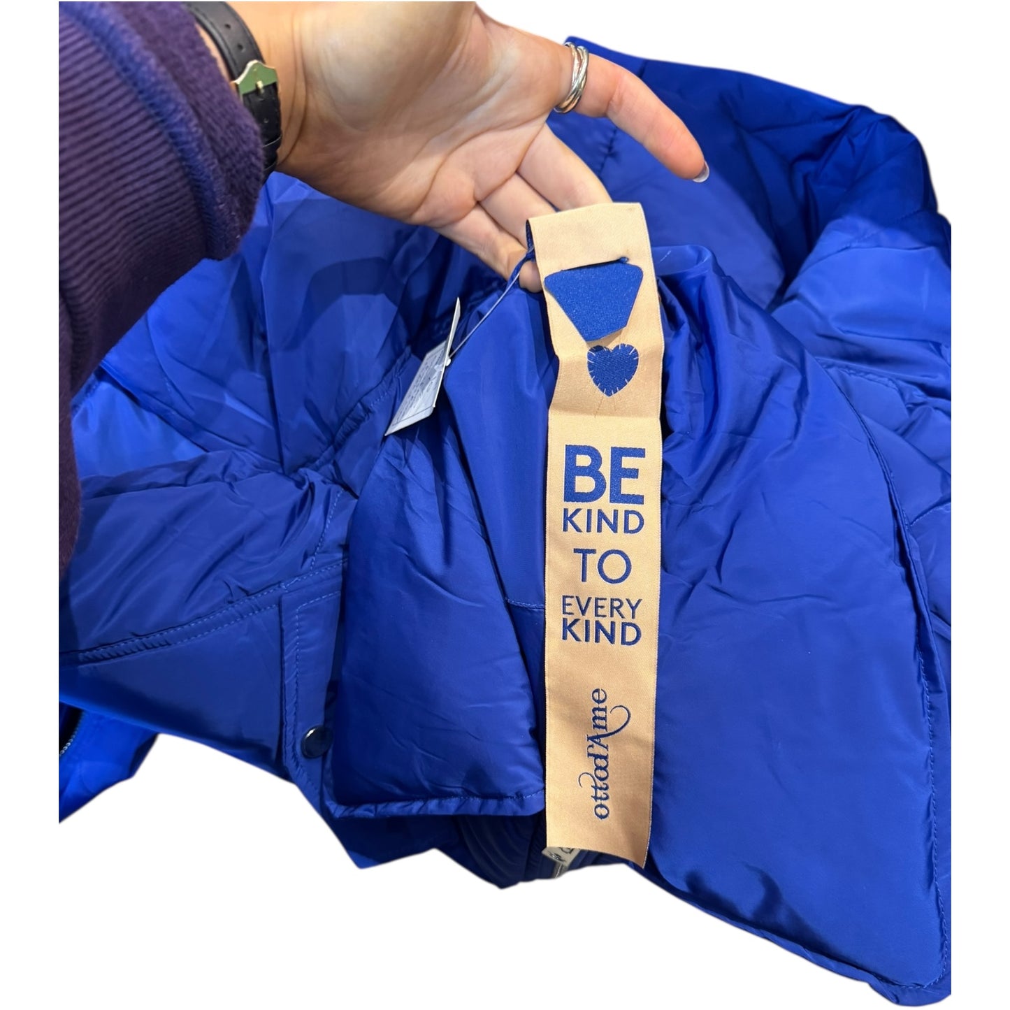 Otto D'Ame Royal Blue Quilted Duvet Coat - 10 (oversized)