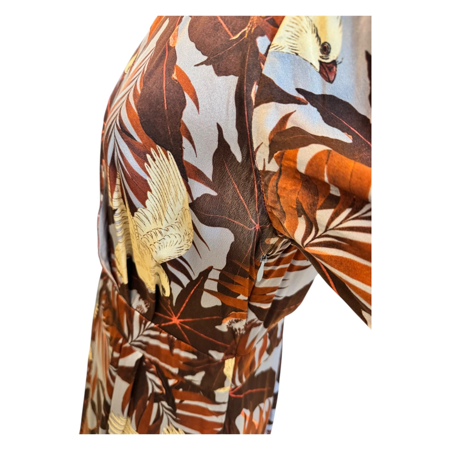 Erdem Blue and Burgundy Florence Silk Dress - 12