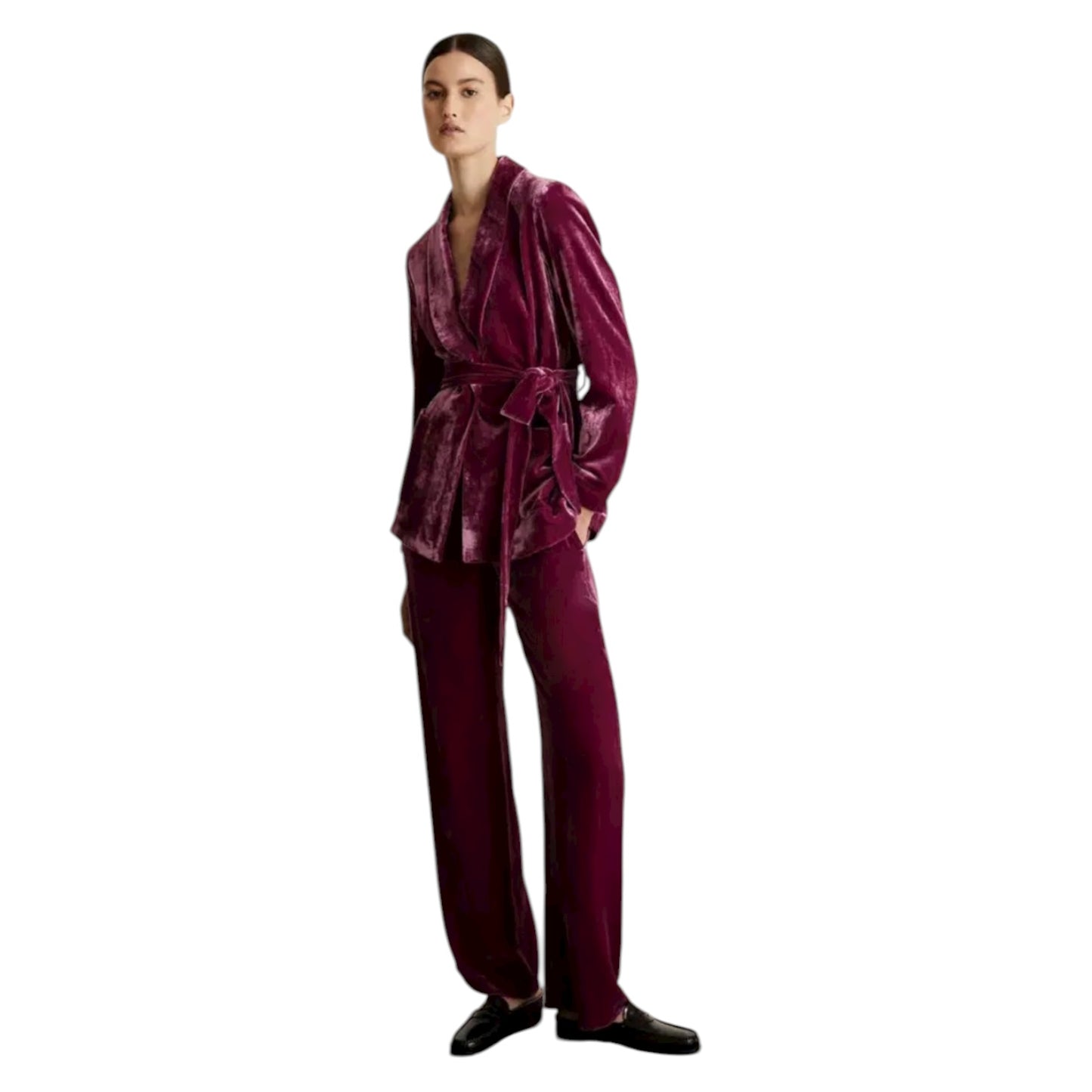 Jaeger Pink Maroon Velvet Suit - 12/14