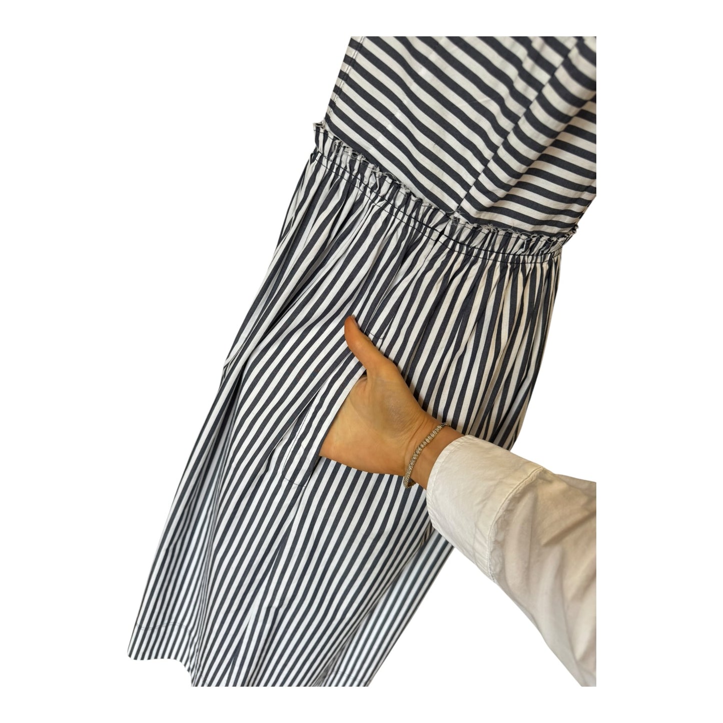 Marella Sport Palmo Navy and White Stripe Dress - 12