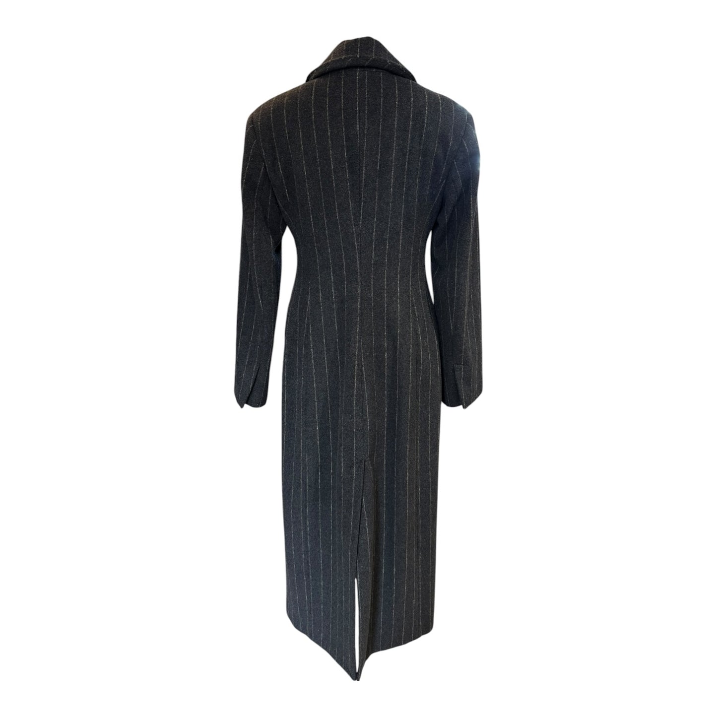 By Anthropologie Pinstripe Hourglass Wool-Blend Coat - 8