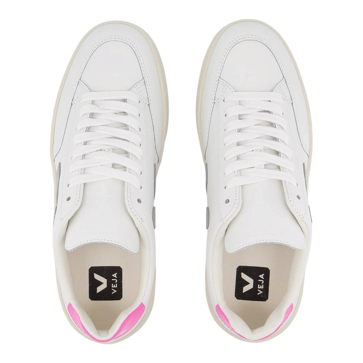 Veja V-12 Trainers White Oxford Grey and Pink Sari - 40/7