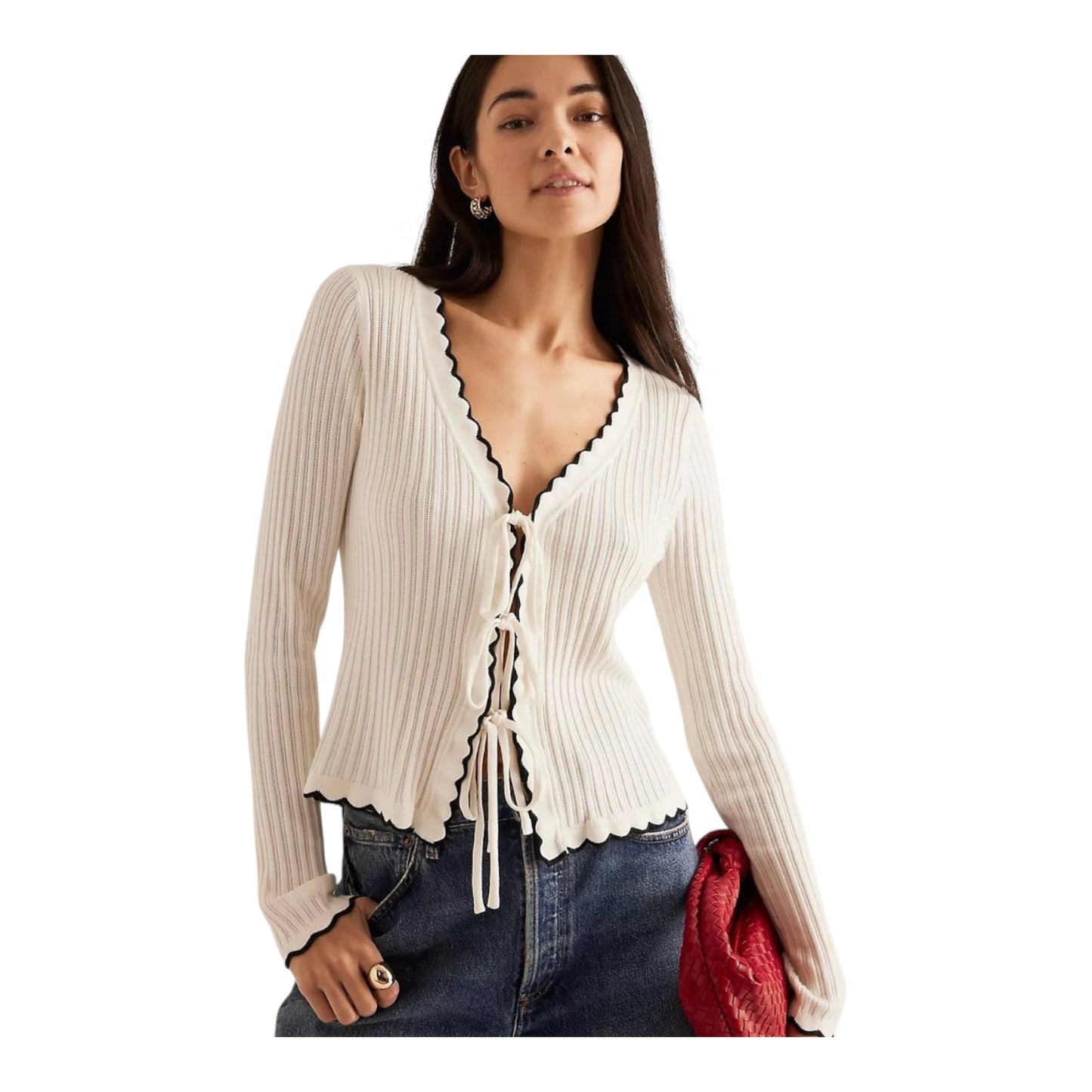 Anthropologie Cream and Black Cardigan - 8/10