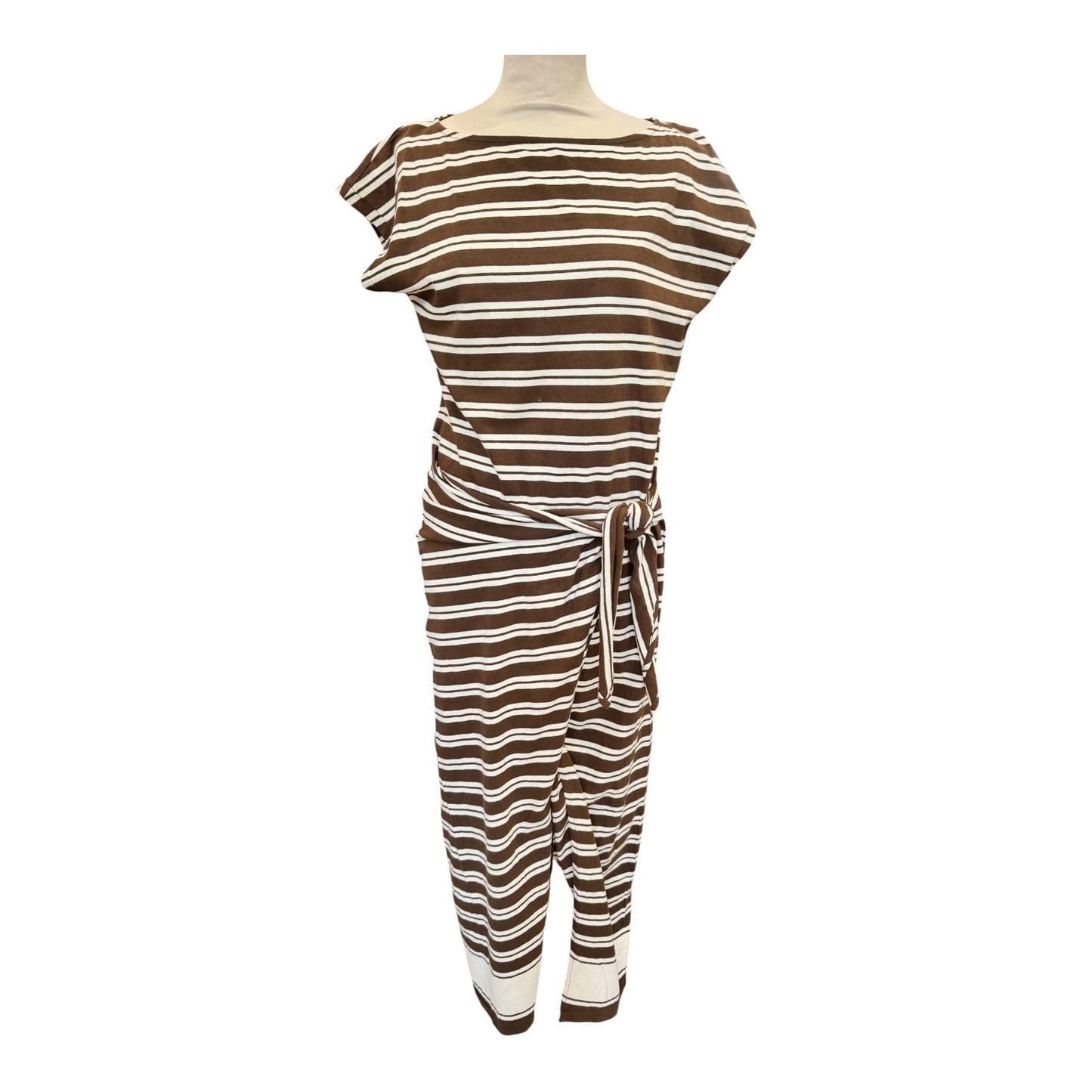 Polo Ralph Lauren Striped Jersey Wrap Tee Midi Dress - 10