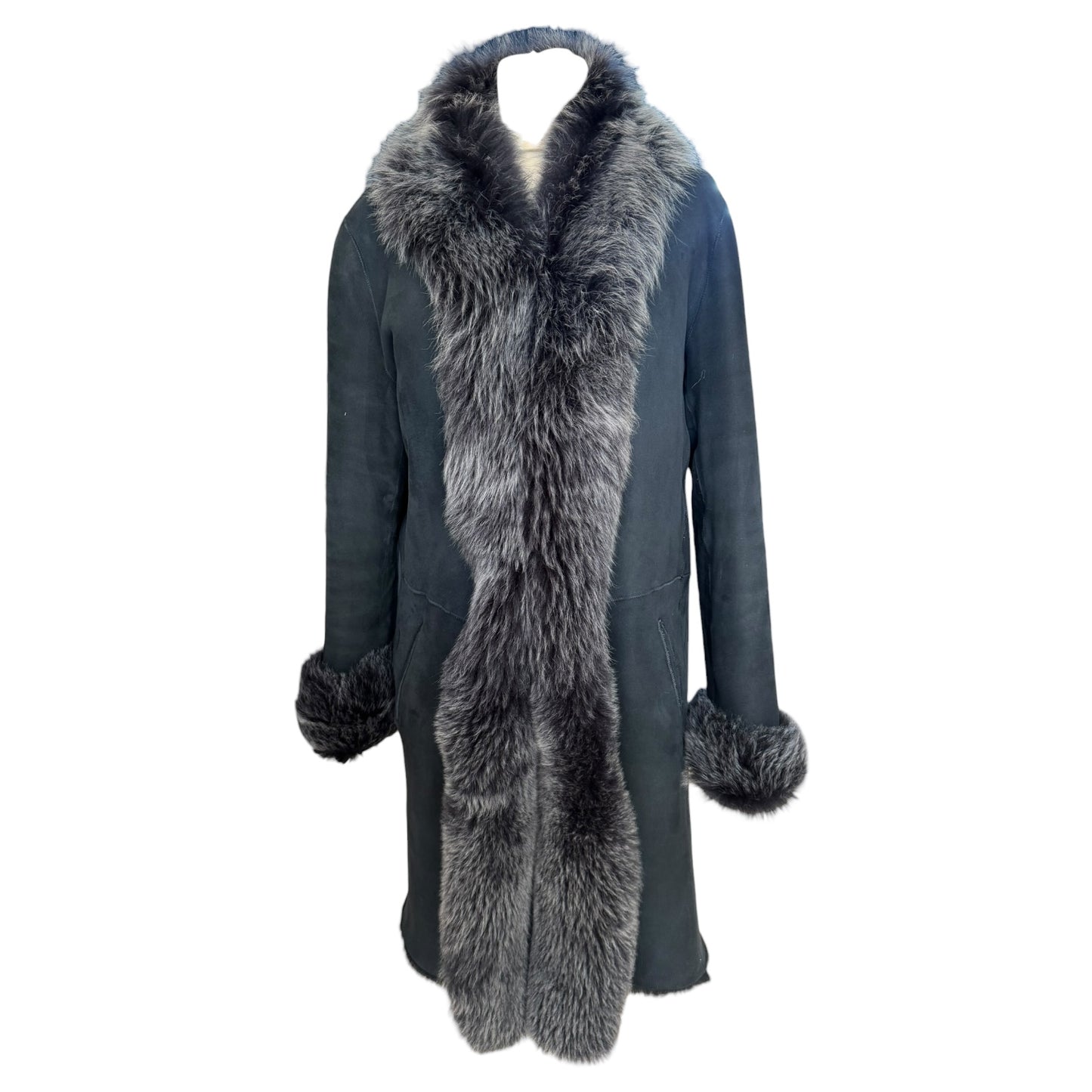 Celtic and Co Navy Sheepskin Coat - 10/12