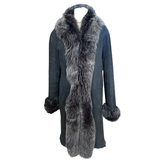 Celtic and Co Navy Sheepskin Coat - 10/12
