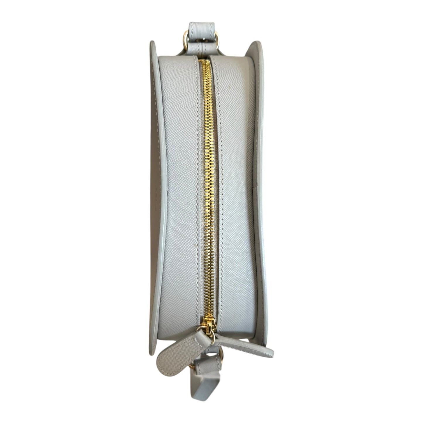 A.P.C. Demi-Lune Saffiano Bag in Light Grey