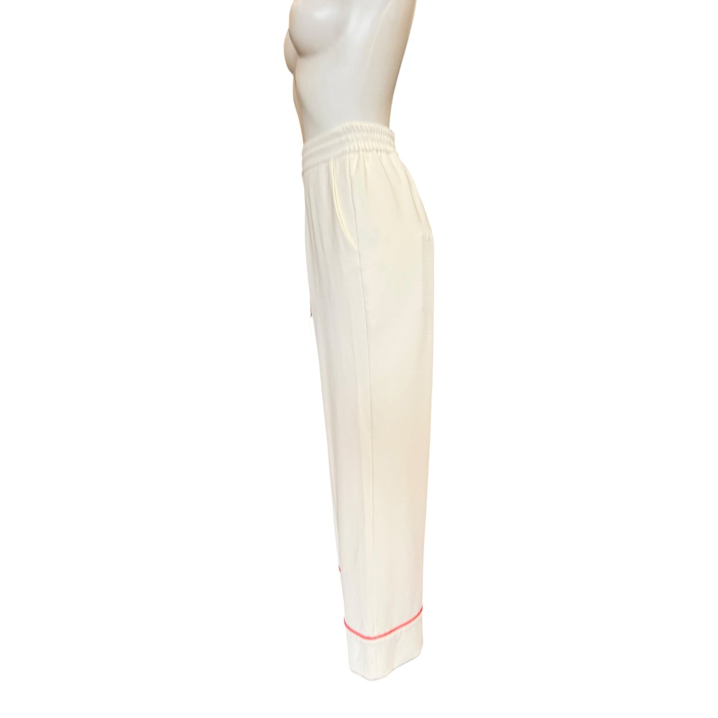 Essentiel Antwerp Off White Red Trim Trouser Suit - 14 - NEW