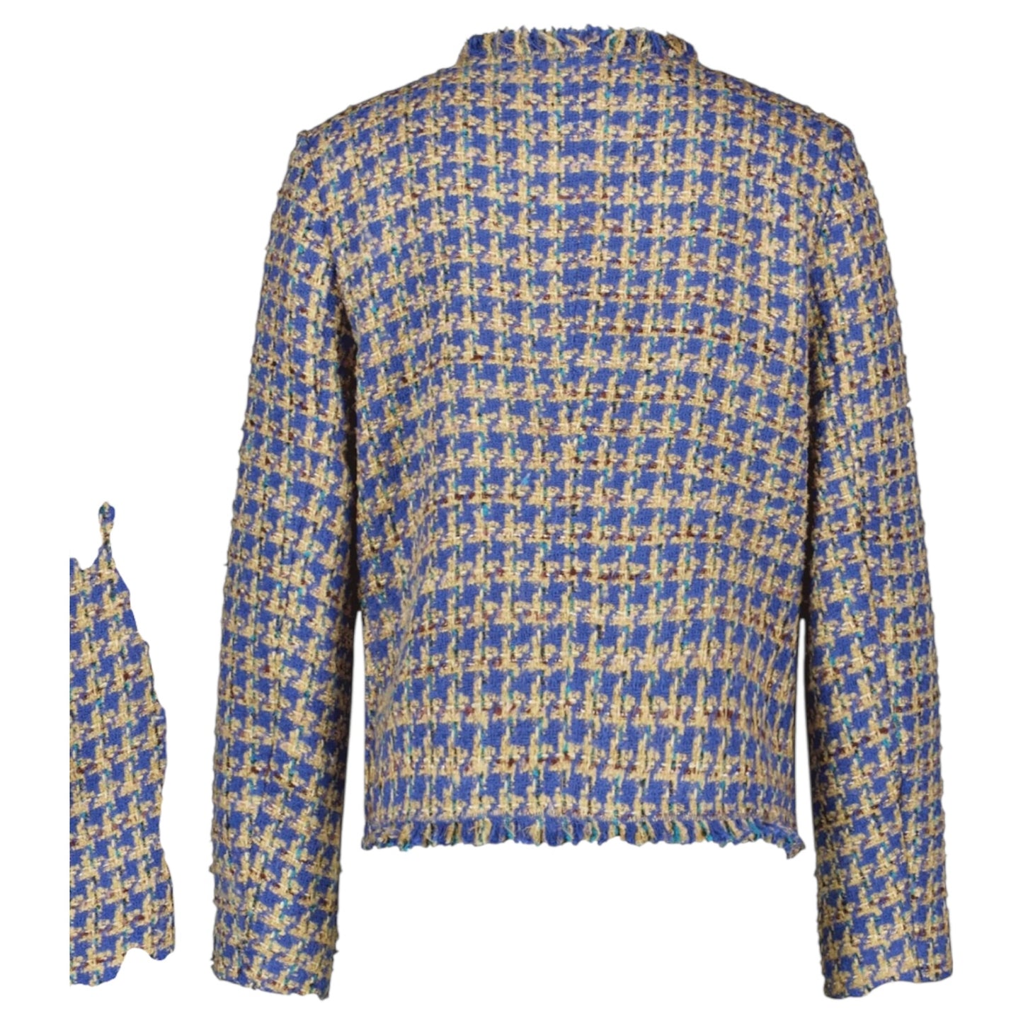 Gerry Weber Blue & Camel Houndstooth Jacket - 22 - NEW