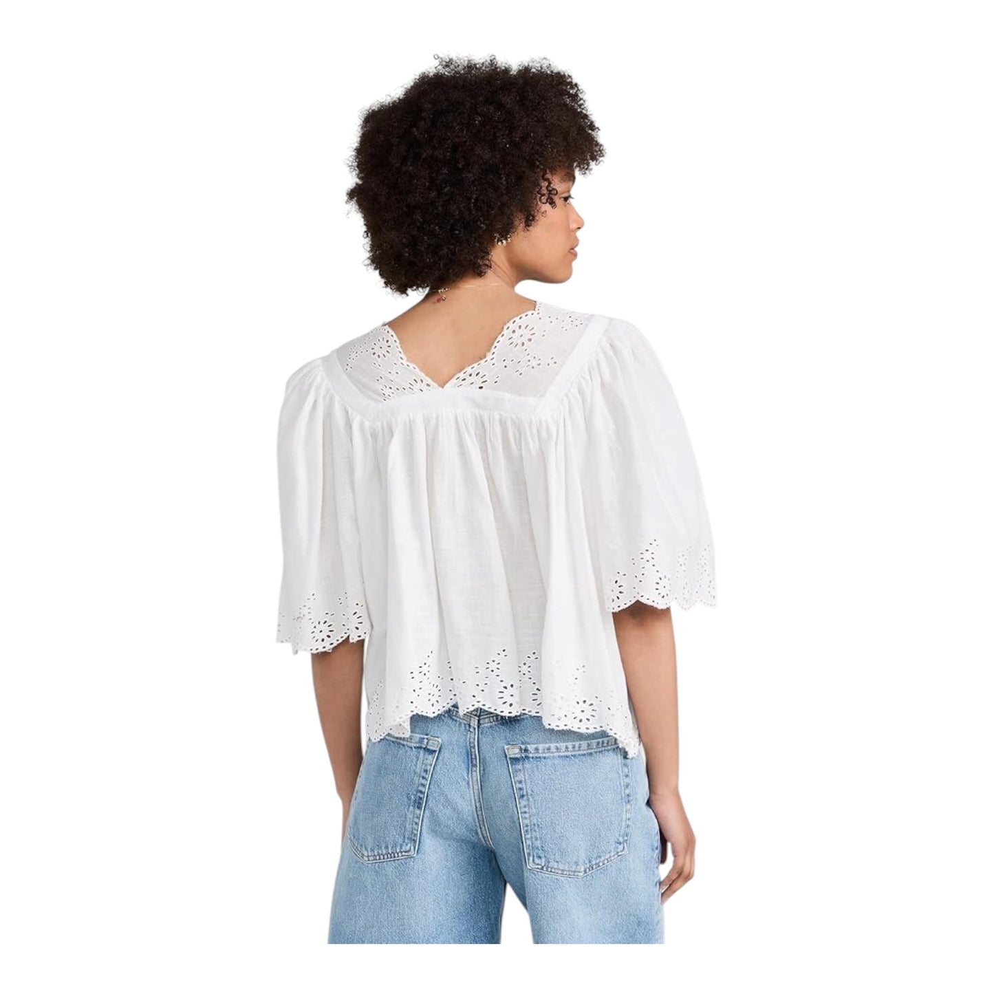 Free People White Costa Eyelet Top - 12