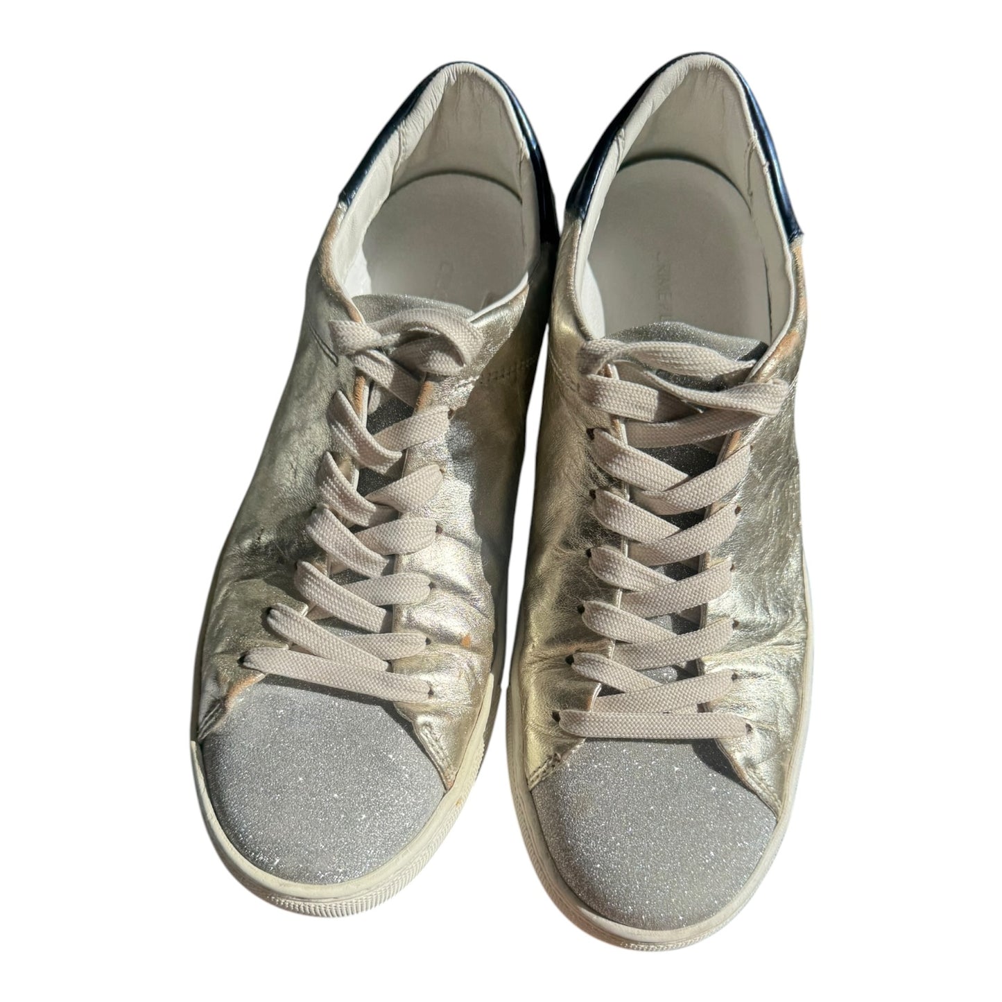 Crime London Champagne Silver Trainers - 37/4