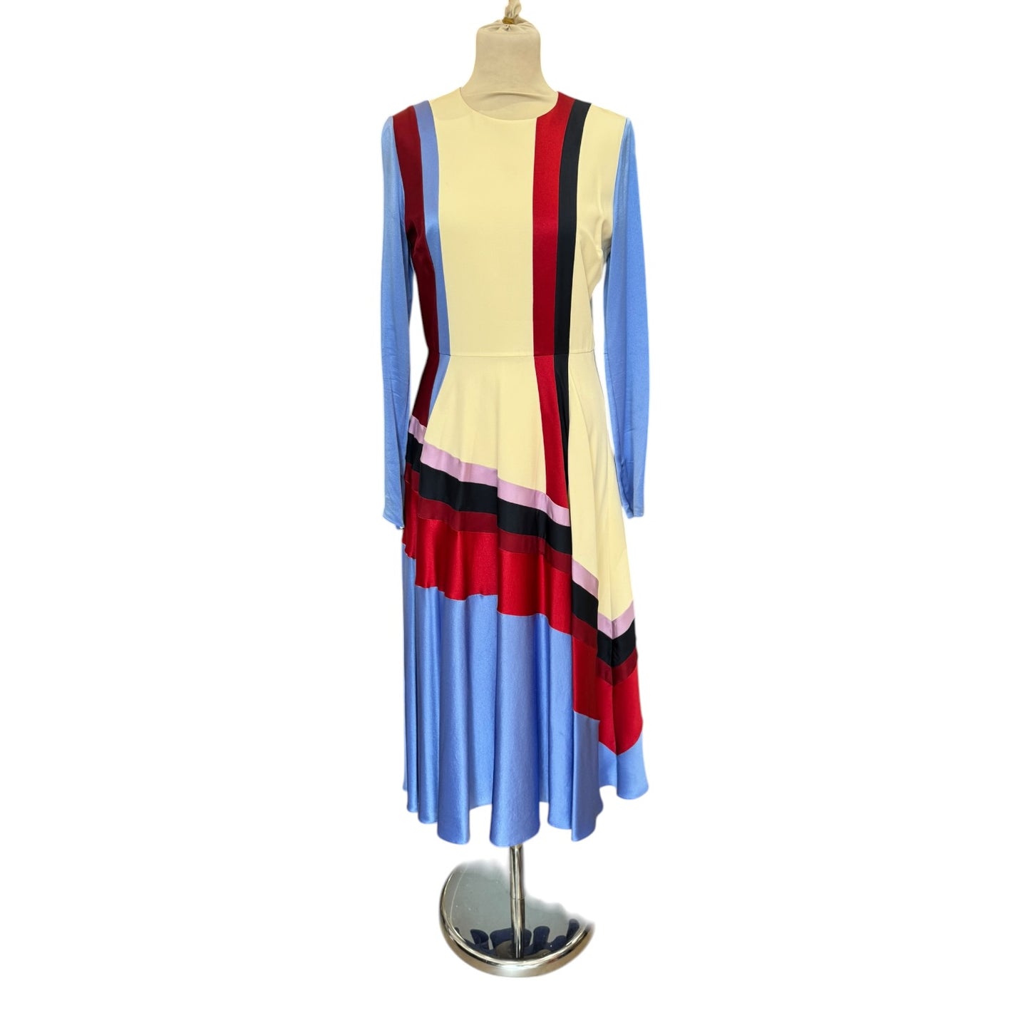 Roksanda Etta Striped Silk Midi Dress - 10