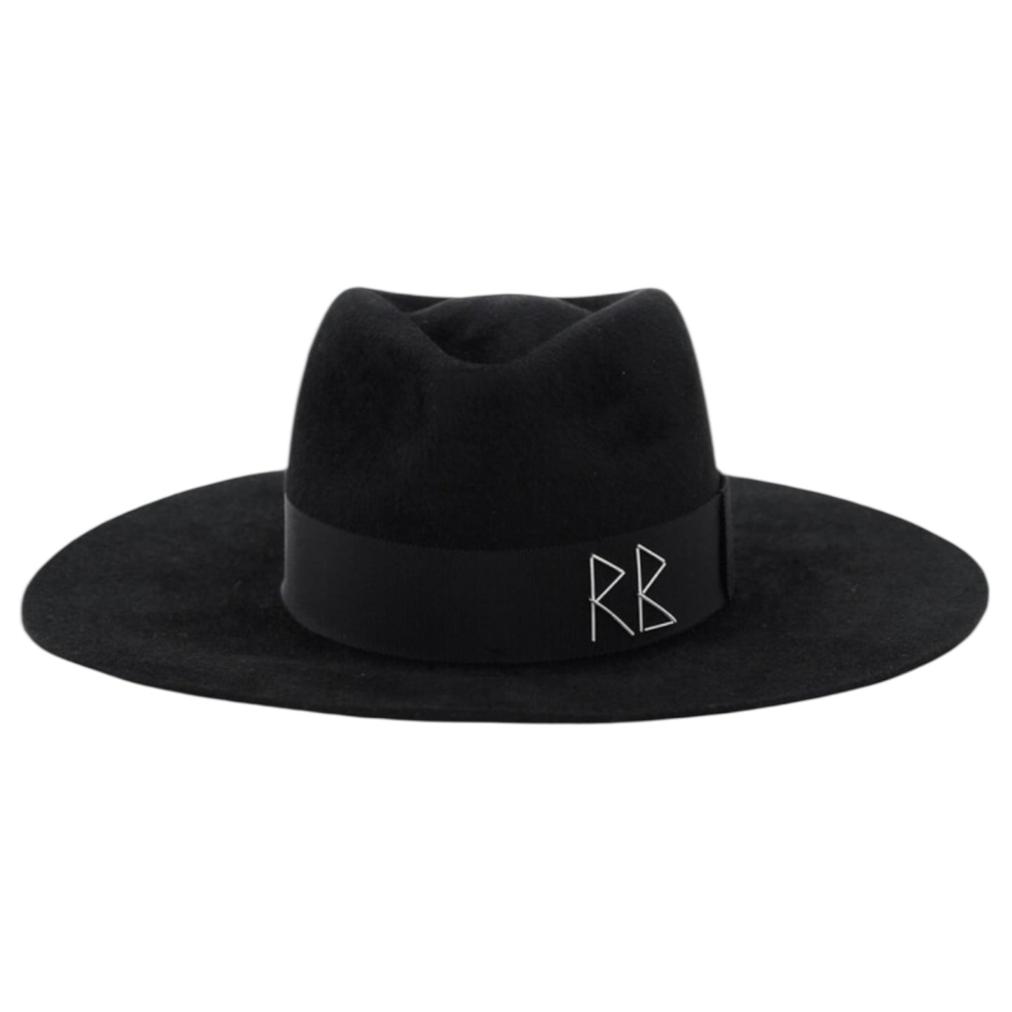 Ruslan Baginskiy Black Fedora Hat Crystals And Pearls - L