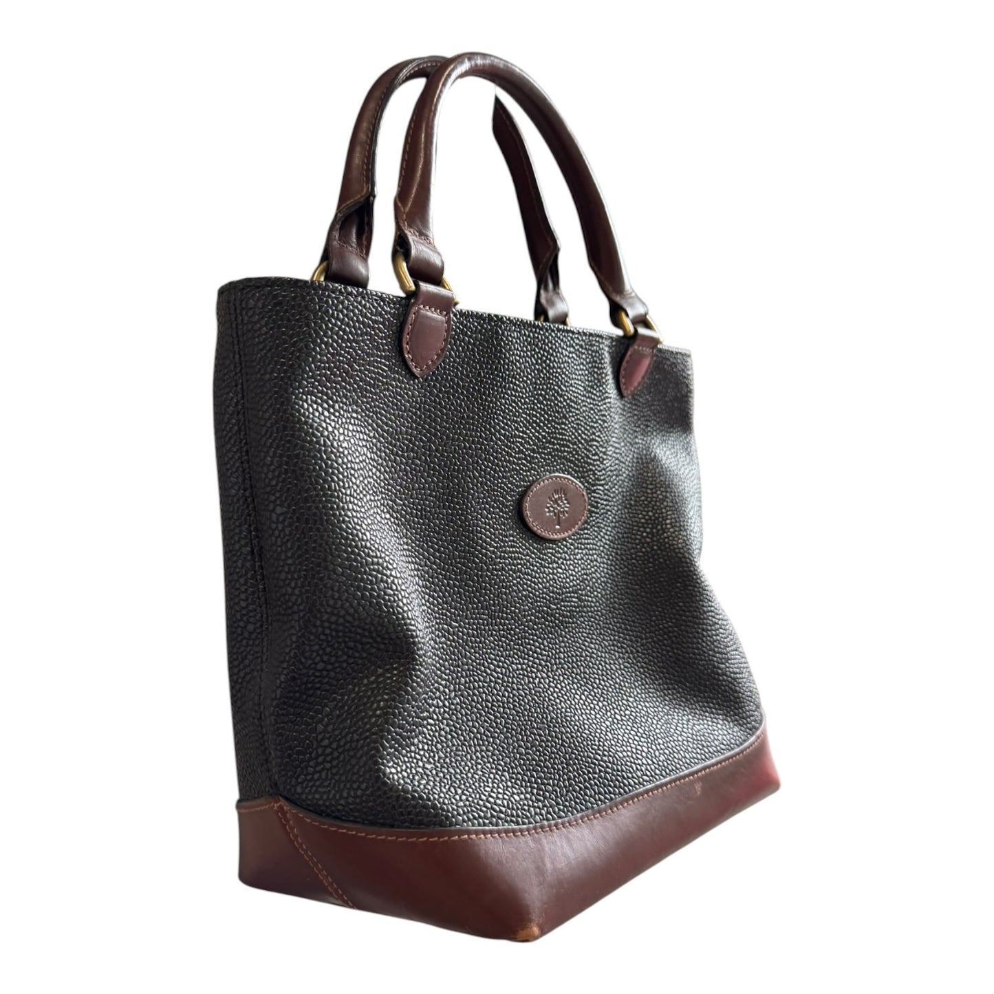 Mulberry Scotch Grain Black and Brown Hellier Bag
